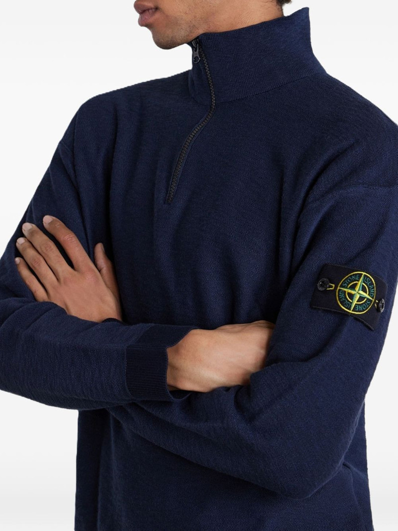logo-appliquéd zip-up sweater 5