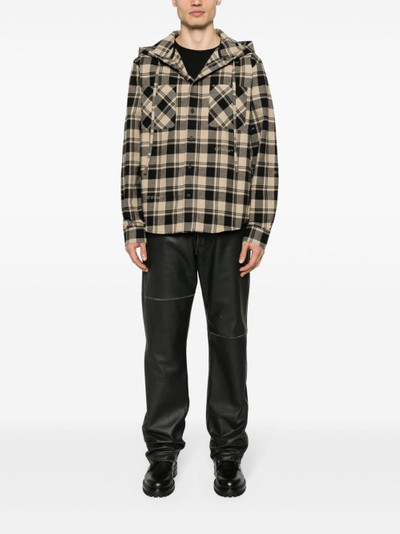 Off-White checked hooded shirt outlook