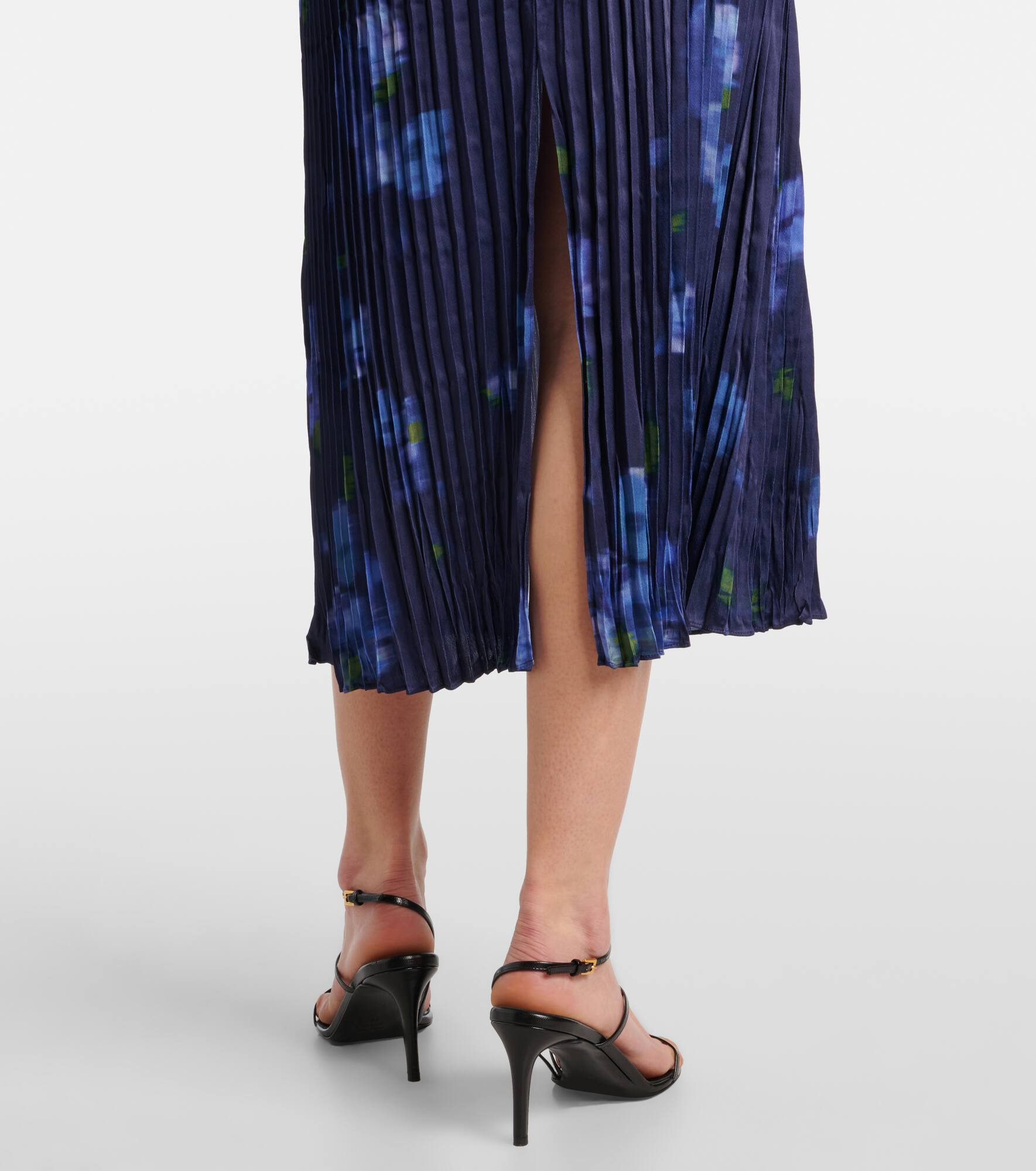 Poppy Blur plissé midi skirt - 5