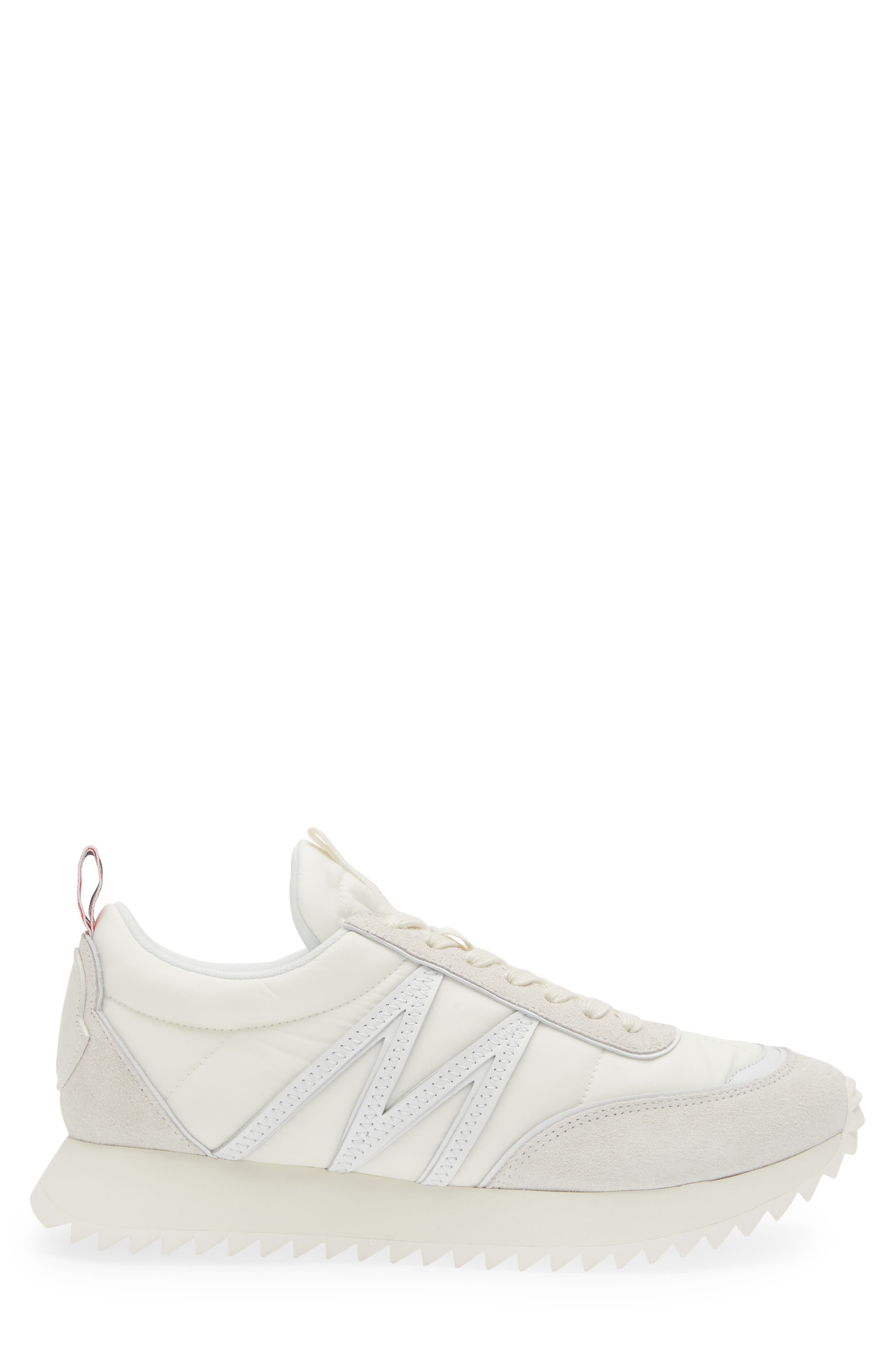 Moncler Pacey Mixed Media Sneaker in Gardenia at Nordstrom - 3