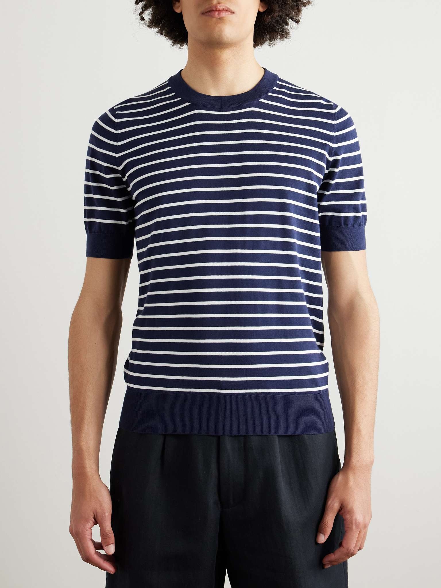 Tシャツ・カットソー BRUNELLO CUCINELLI Striped cotton t-shirt BRUNELLO CUCINELLI | Tennis Stripe Cotton Jersey T-Shirt