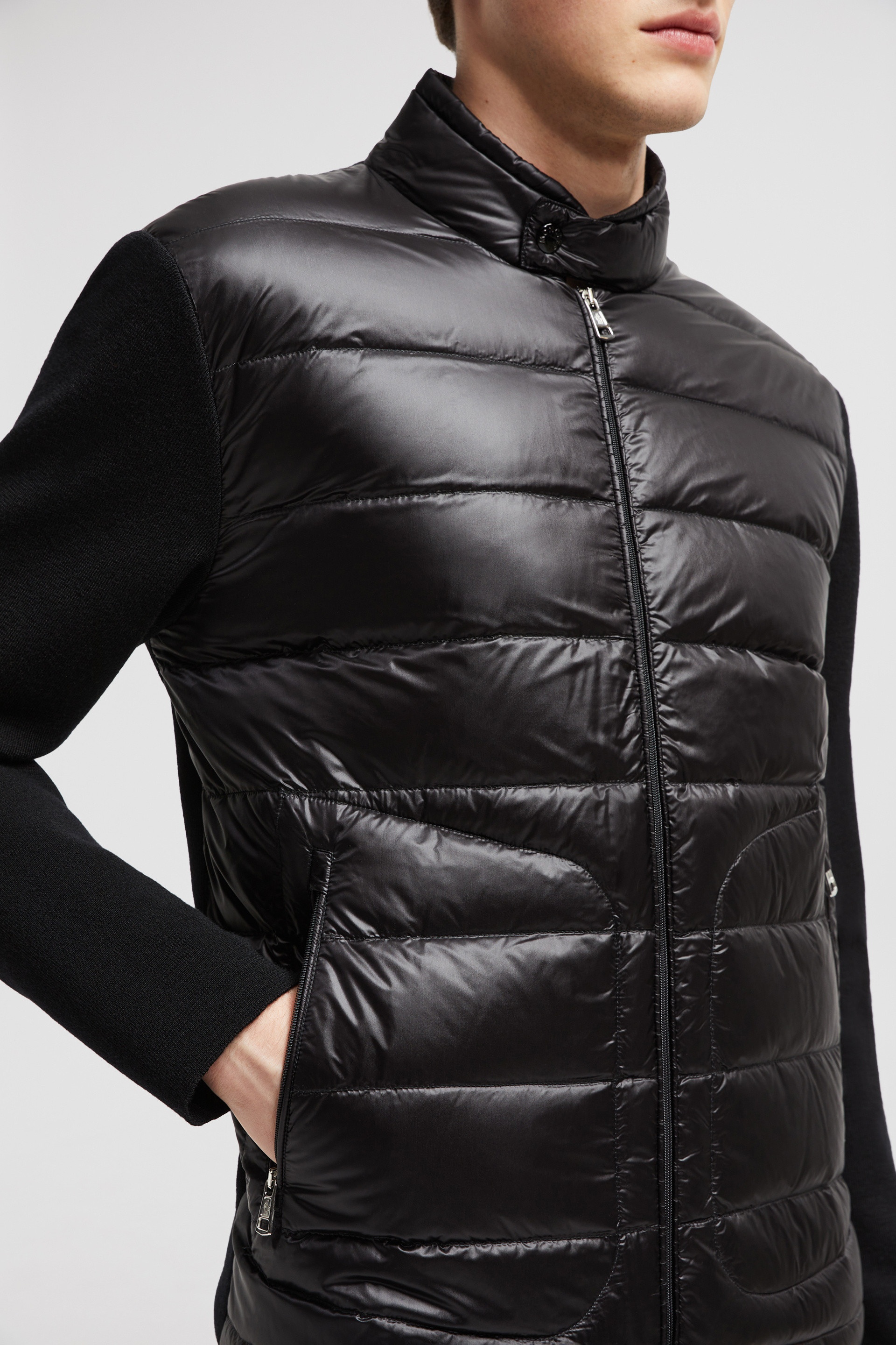 Padded Wool Zip-Up Cardigan - 6