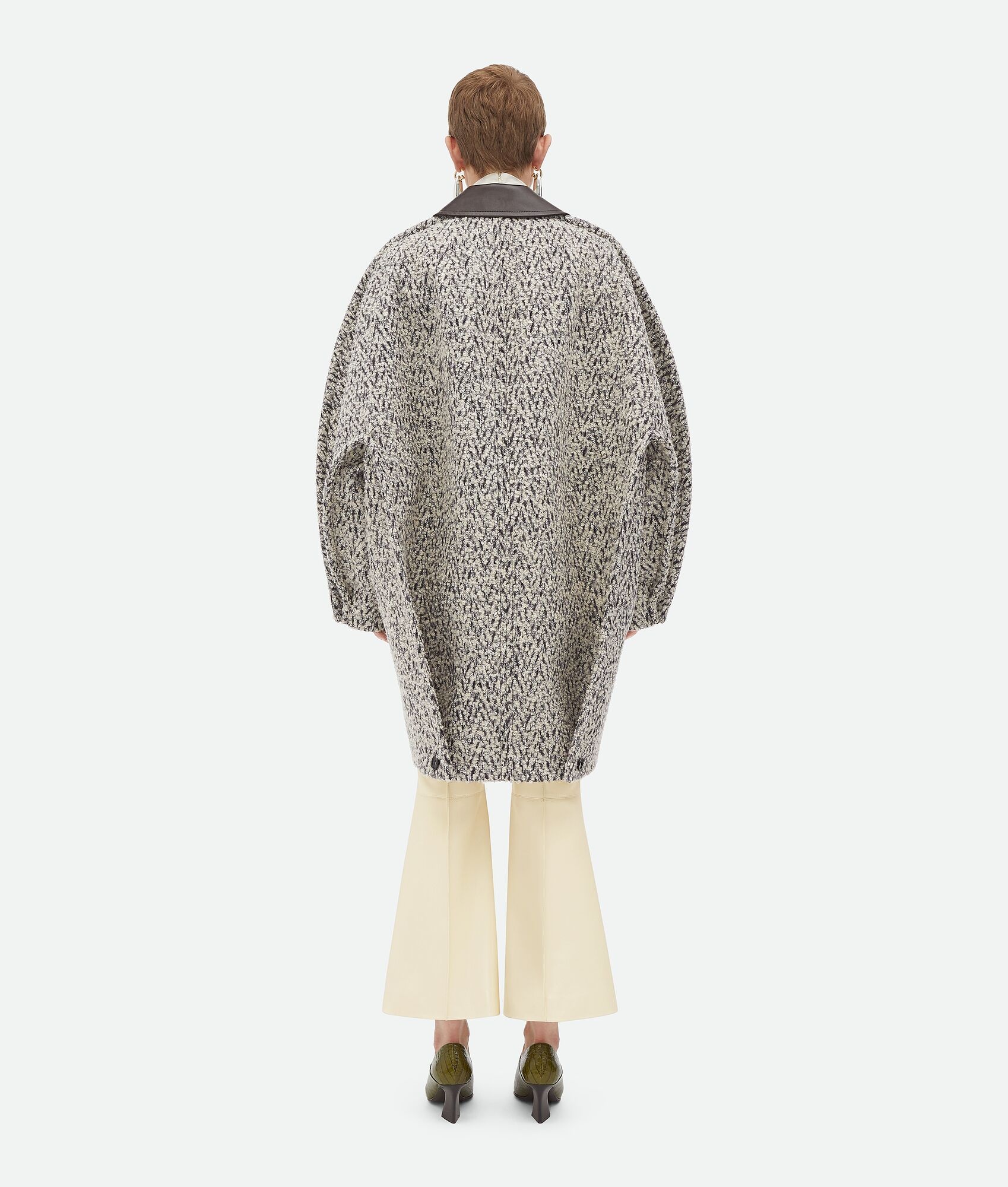 Wool Boucle Chevron Coat - 3