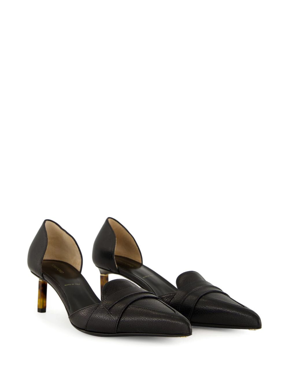 85mm leather pointed-toe pumps - 3
