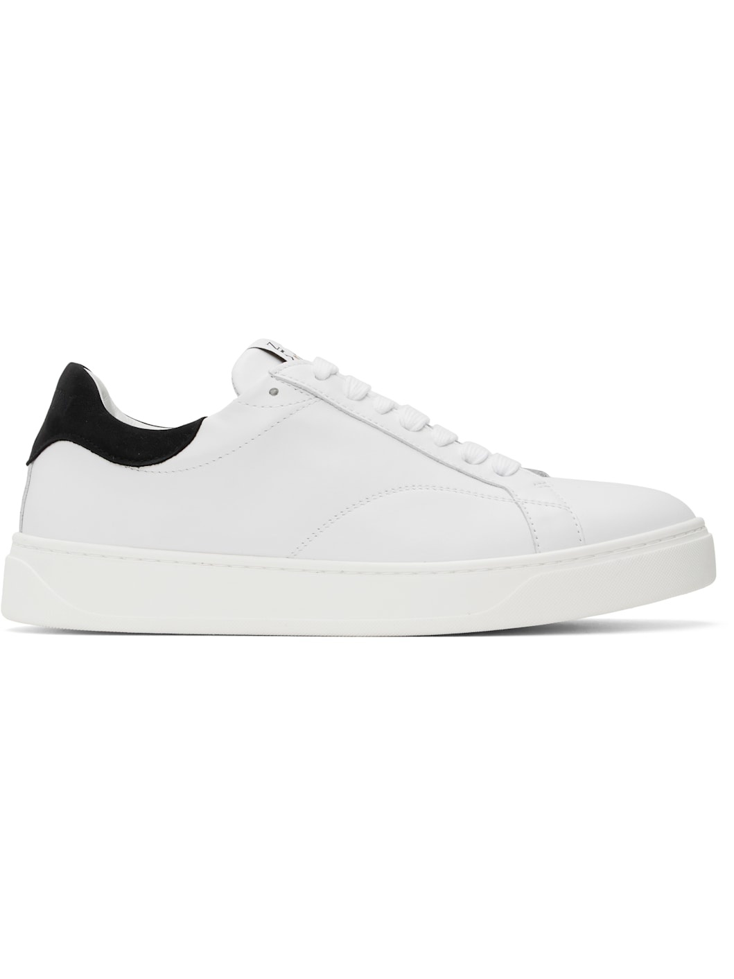 White DDB0 Leather & Suede Sneakers - 1