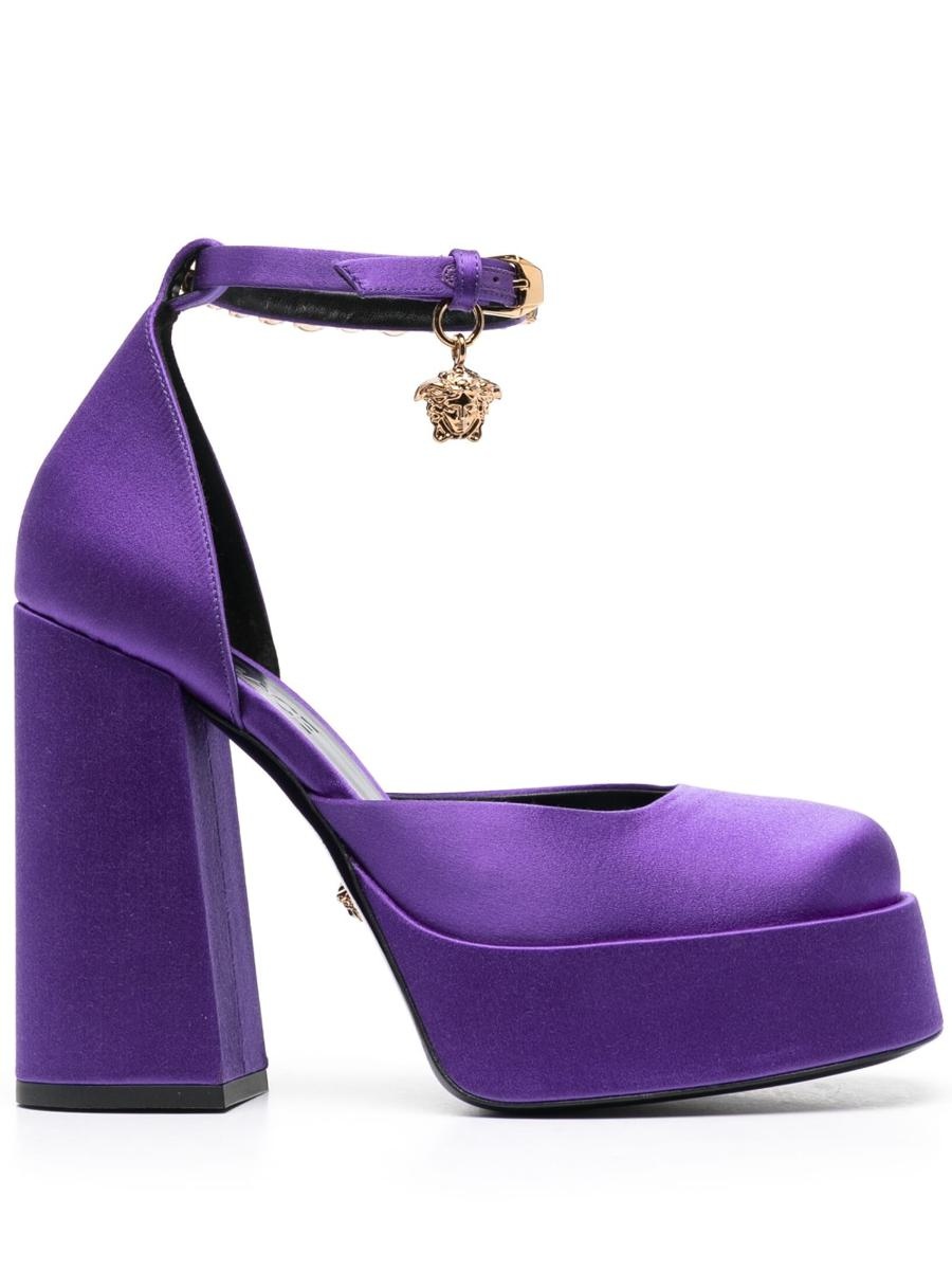 VERSACE SATIN PUMPS. SHOES - 4