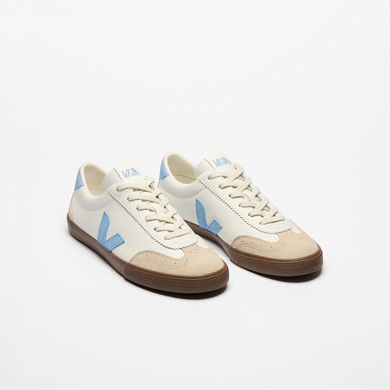 VEJA VOLLEY LEATHER WHITE AQUA BARK outlook