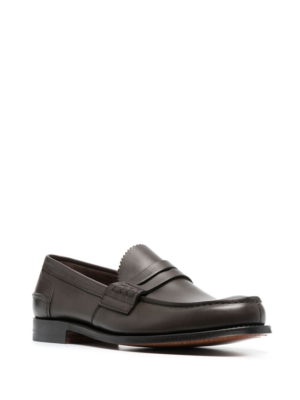 polished-finish round-toe loafers - 2