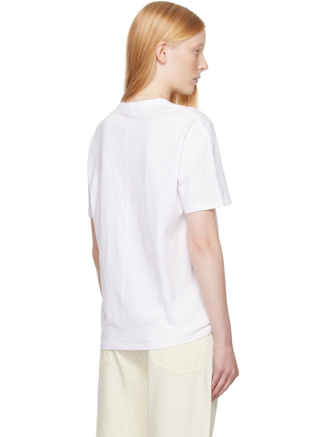 White Mini Slub Boyfriend T-shirt - 3