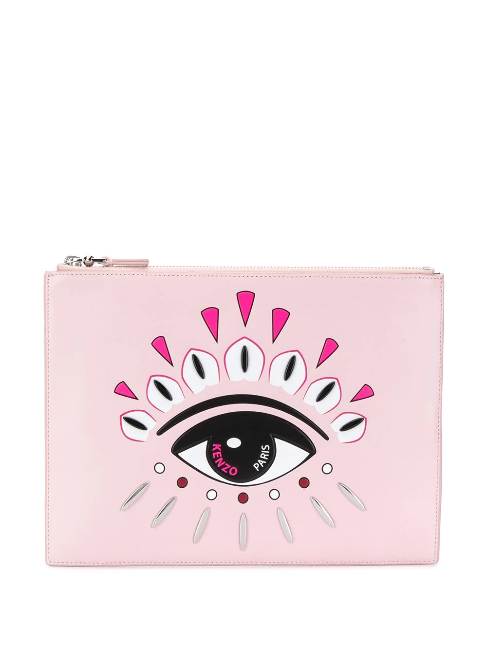 embossed eye logo clutch - 1