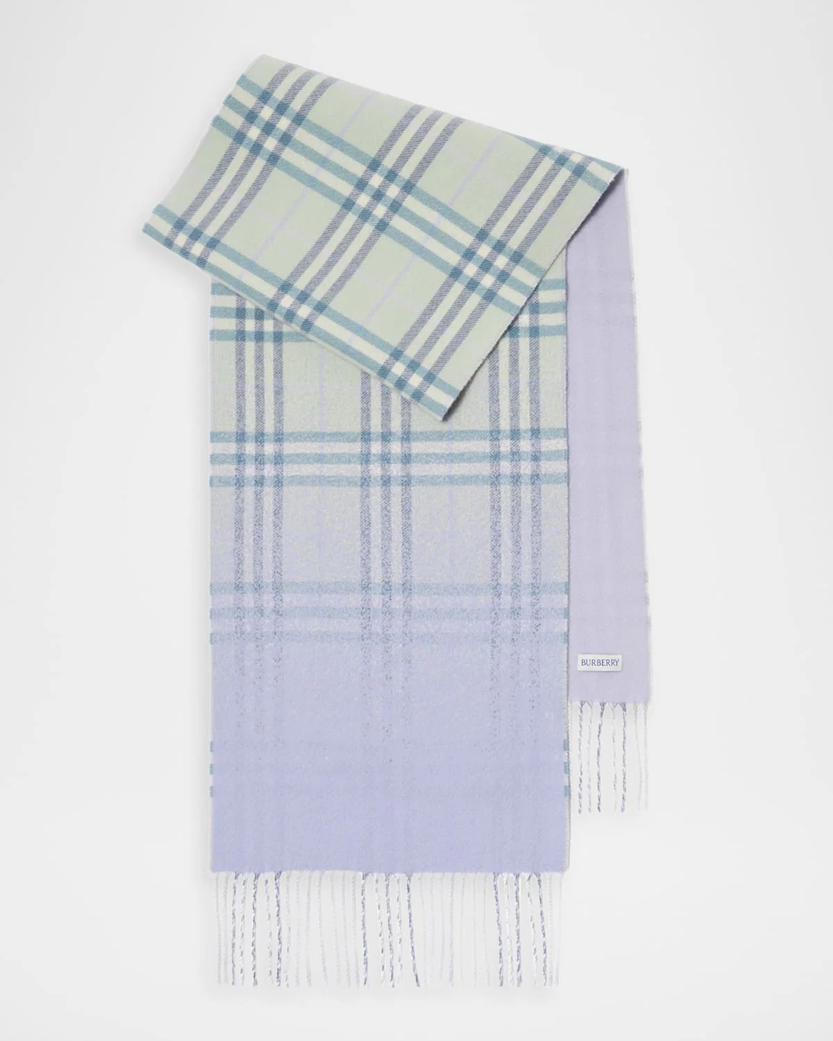 Gradient Check Cashmere Scarf - 1