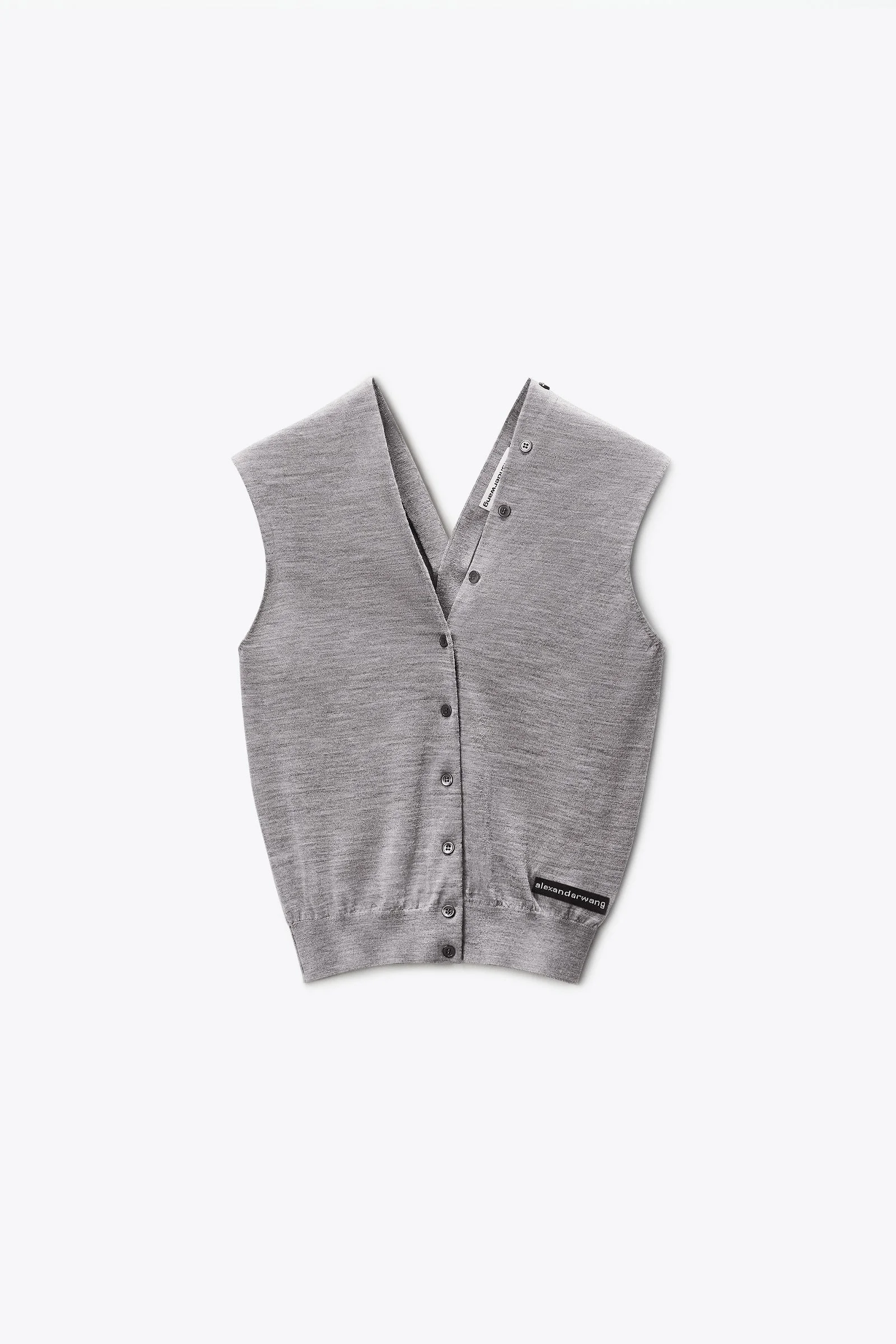 continuous placket tank top cardigan - 1