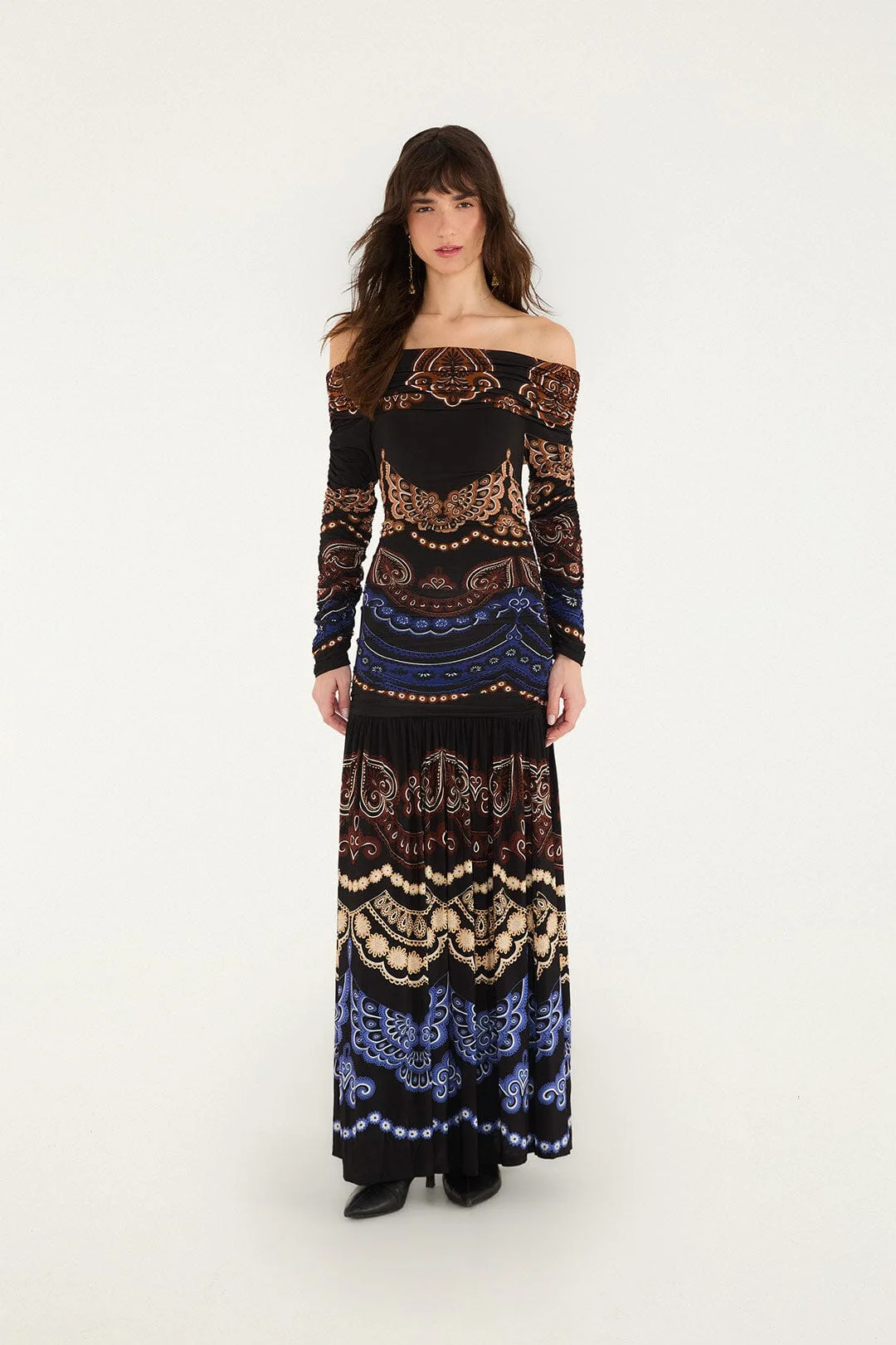 Nicole Long Sleeve Strapless Maxi Dress - 1