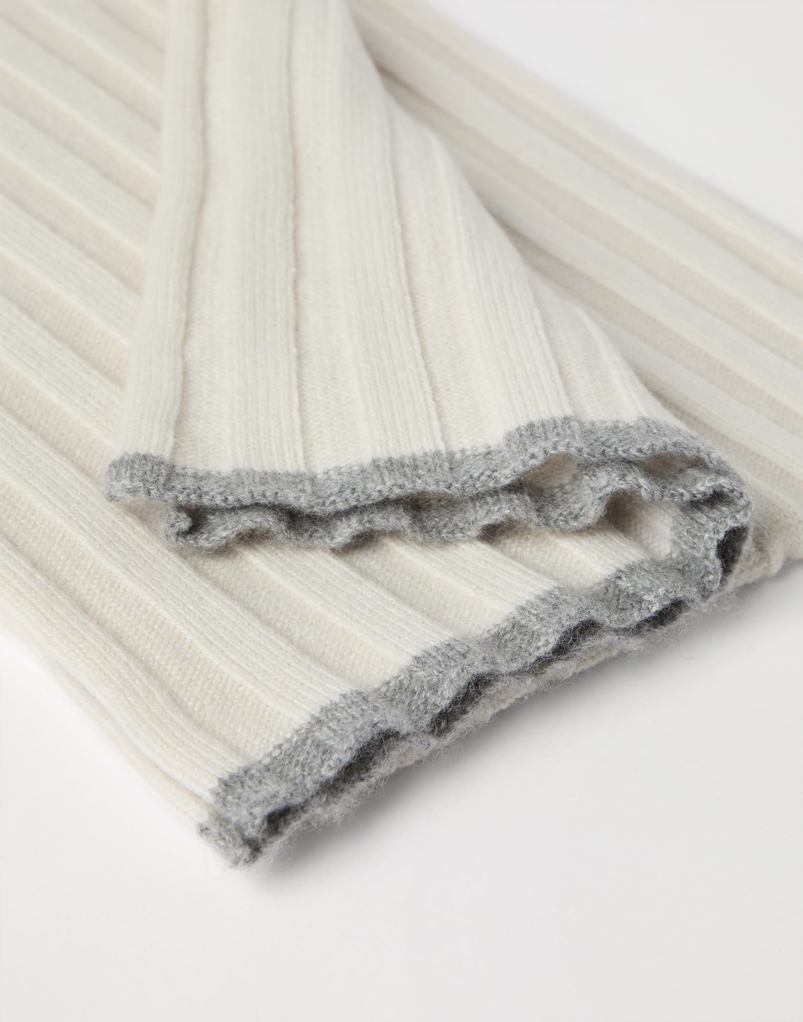 Cashmere rib knit scarf - 3