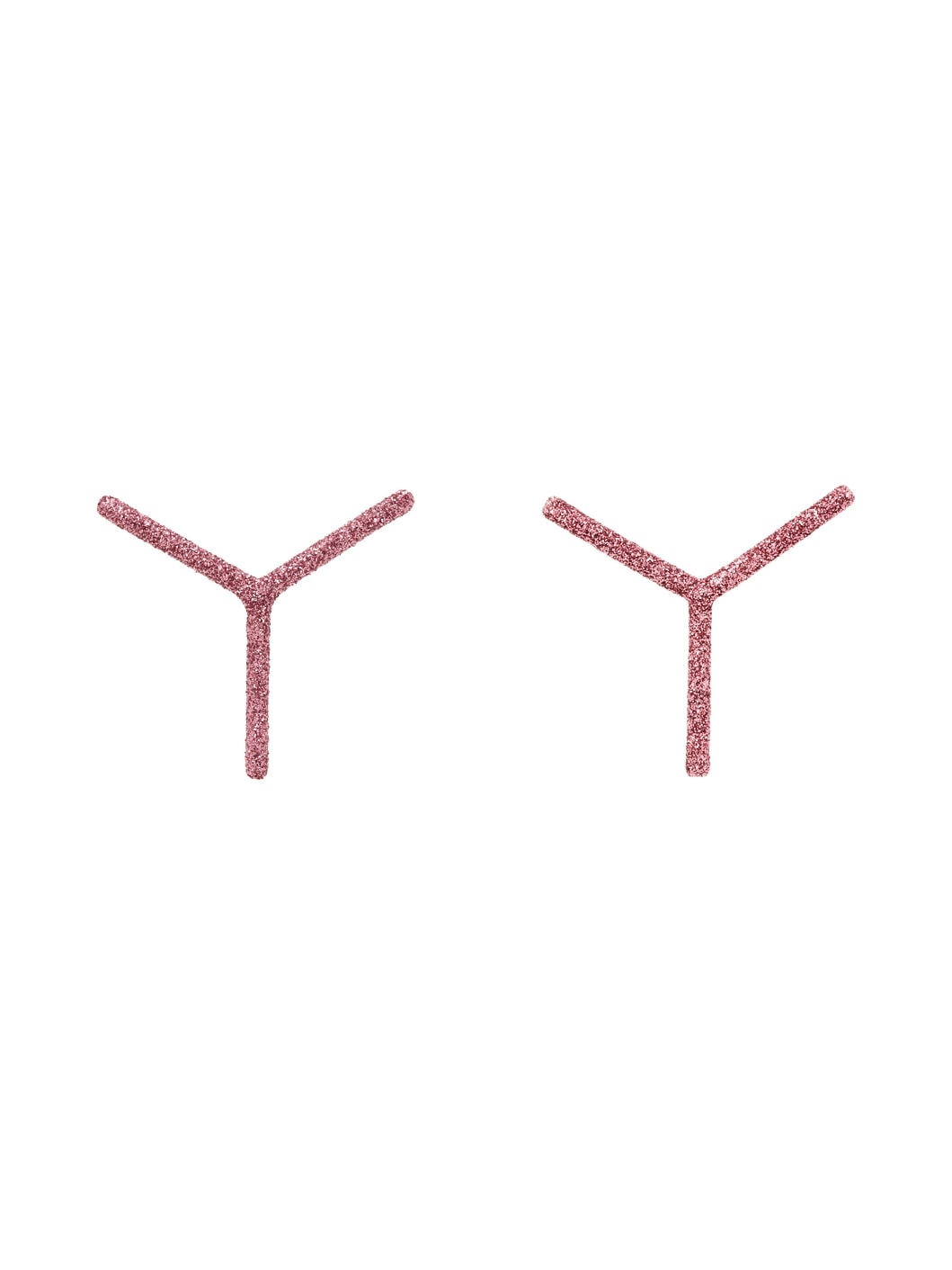 Pink Mini 'Y' Earrings - 1