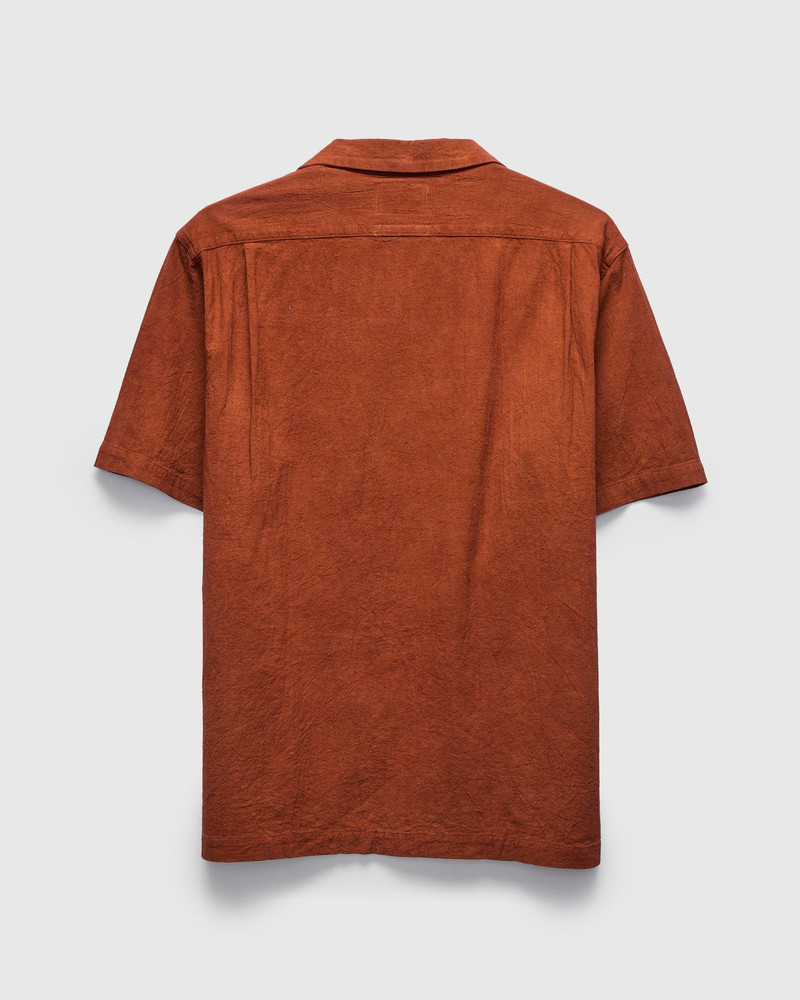 "Amami Mud-Dyed" Cotton-Linen Shirt in Brown 3