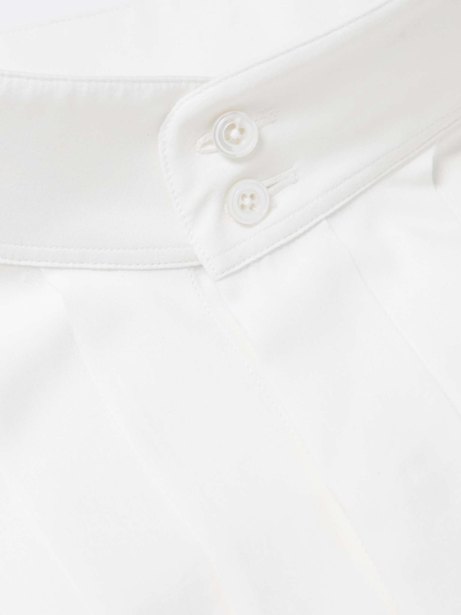 Mandarin-Collar Bib-Front Lyocell and Silk-Blend Satin Tuxedo Shirt - 5