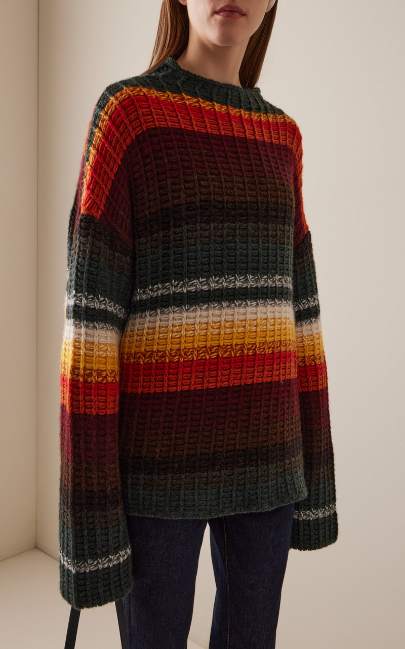 KHAITE Yanis Striped Cashmere Sweater stripe outlook