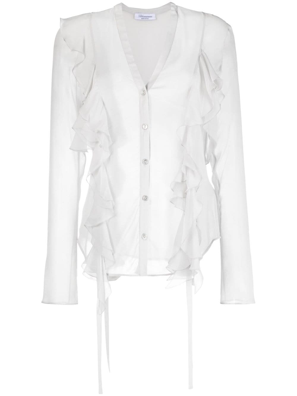 ruffled silk blouse - 1