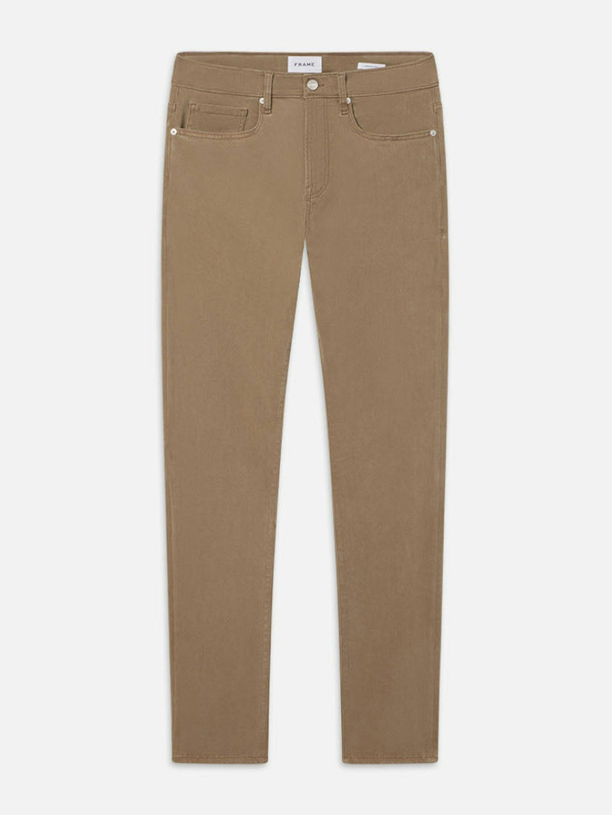 L'Homme Slim Brushed Twill in Dark Khaki - 1