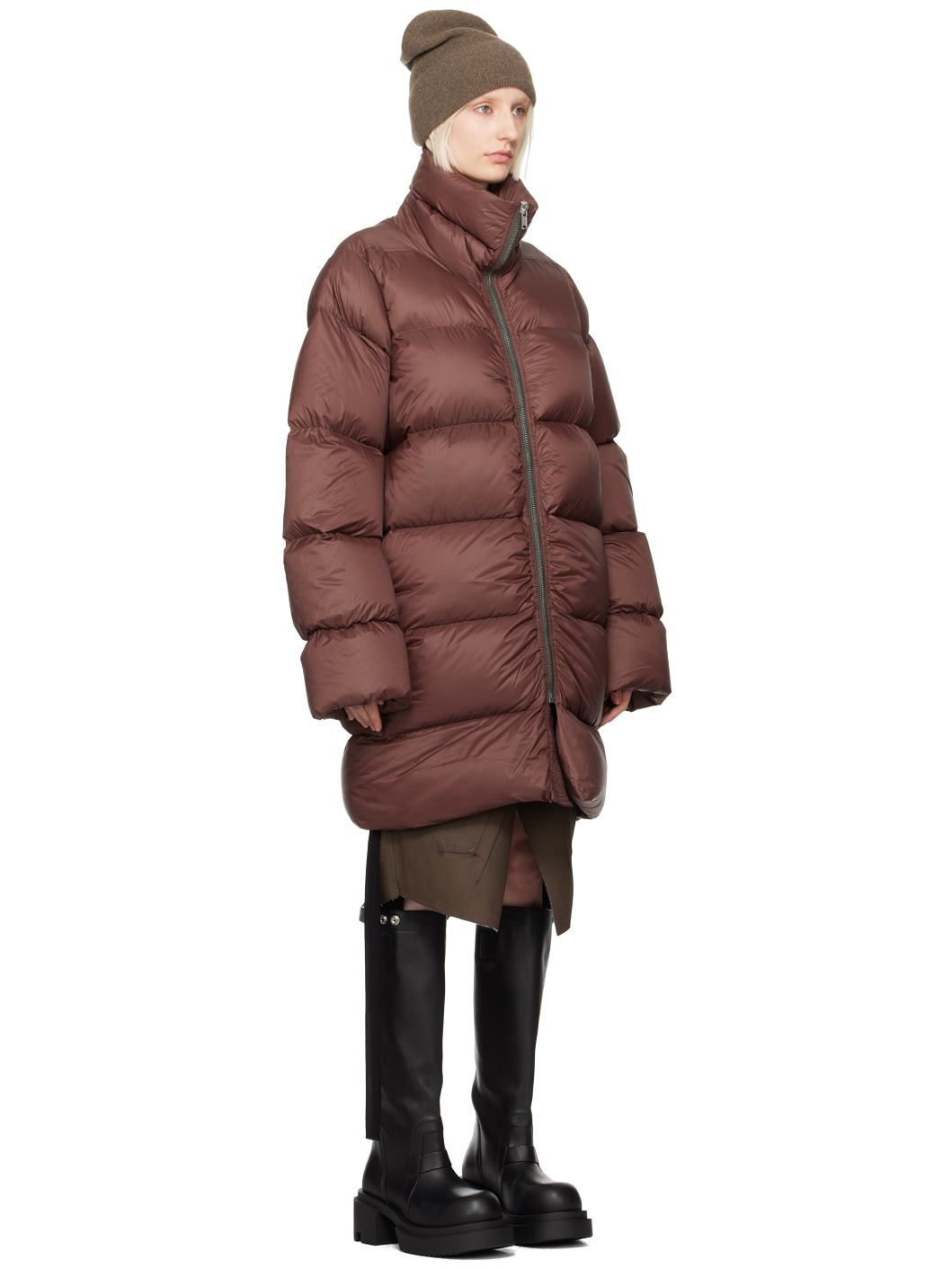Brown Turtle Down Coat - 2