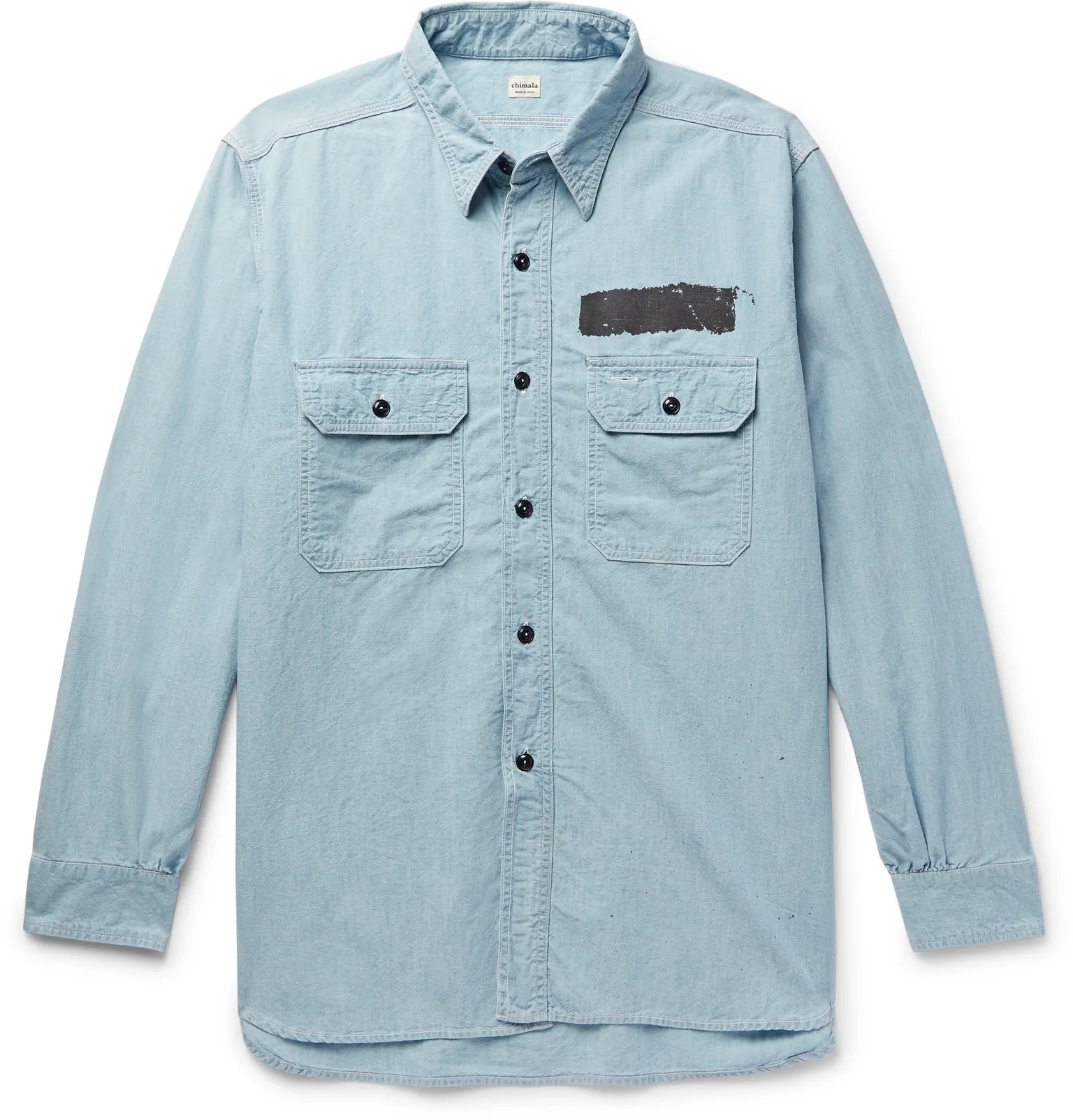 Paint-Detailed Cotton-Chambray Shirt - 1