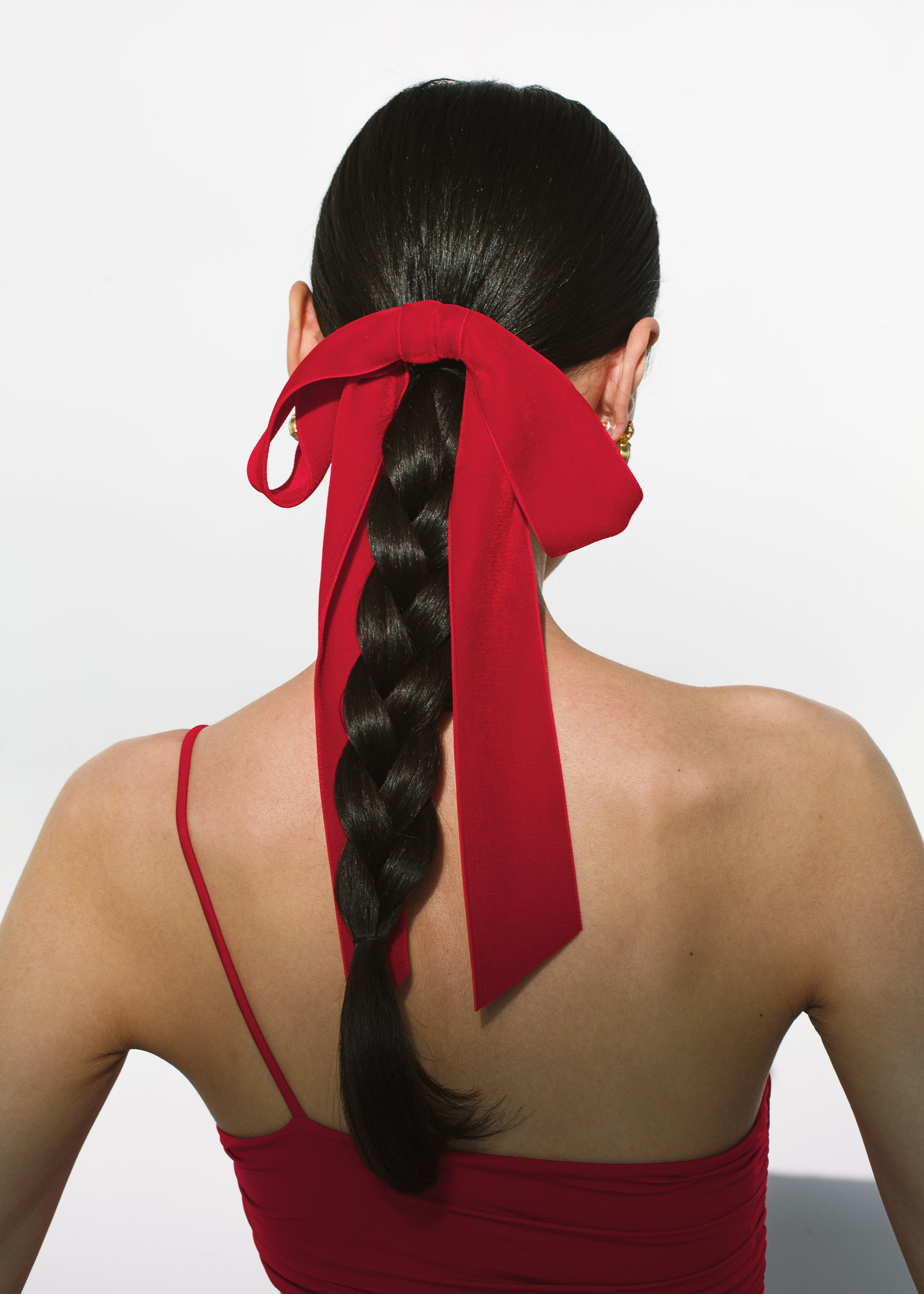 Adley Velvet Bow Barrette - 2