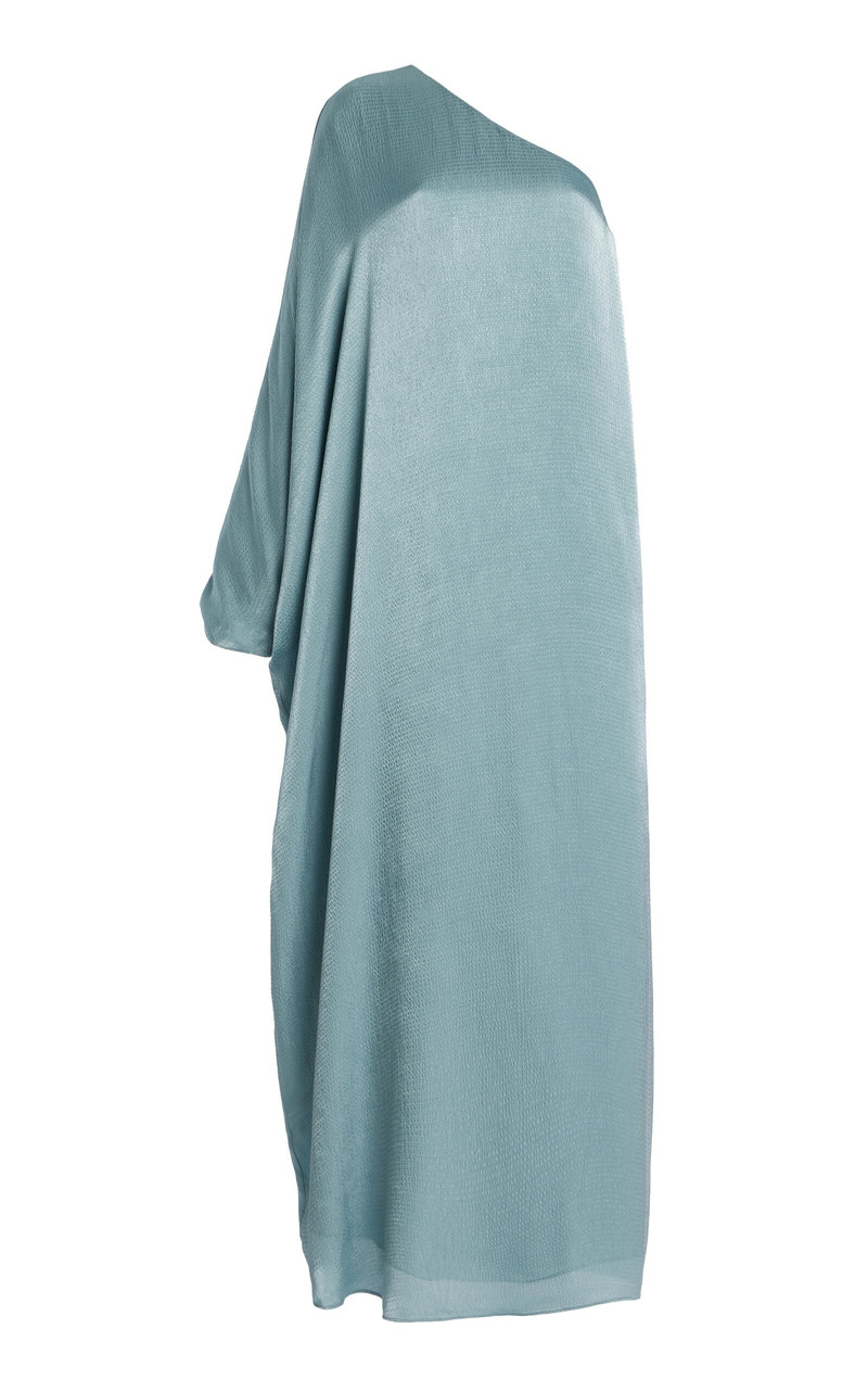 Sonia Asymmetric Hammered Satin Gown green - 1