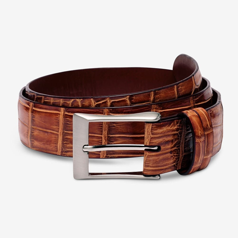ALLEN EDMONDS Genuine Crocodile Dress Belt outlook