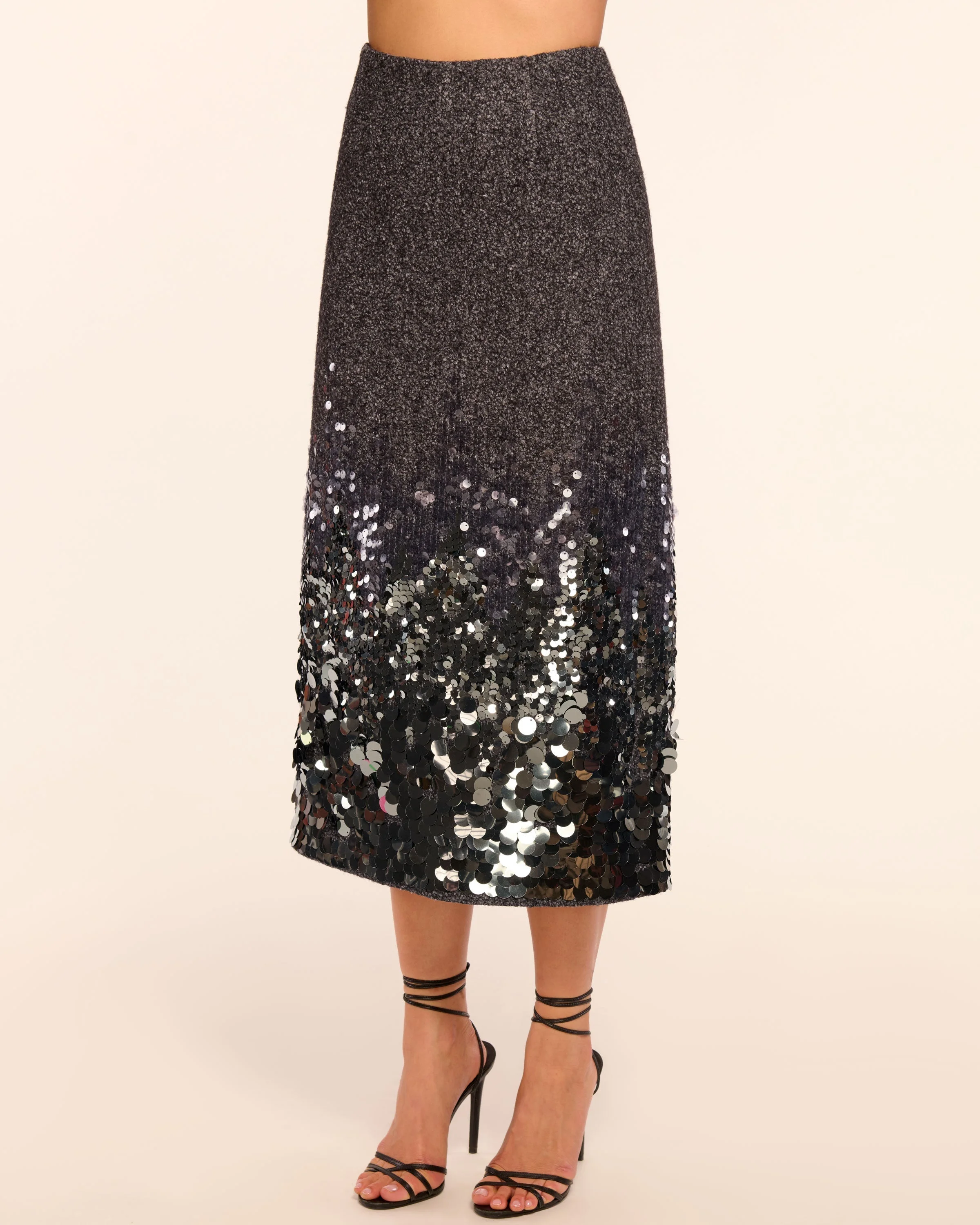 Peter Wool Blend Embellished Midi Skirt - 1
