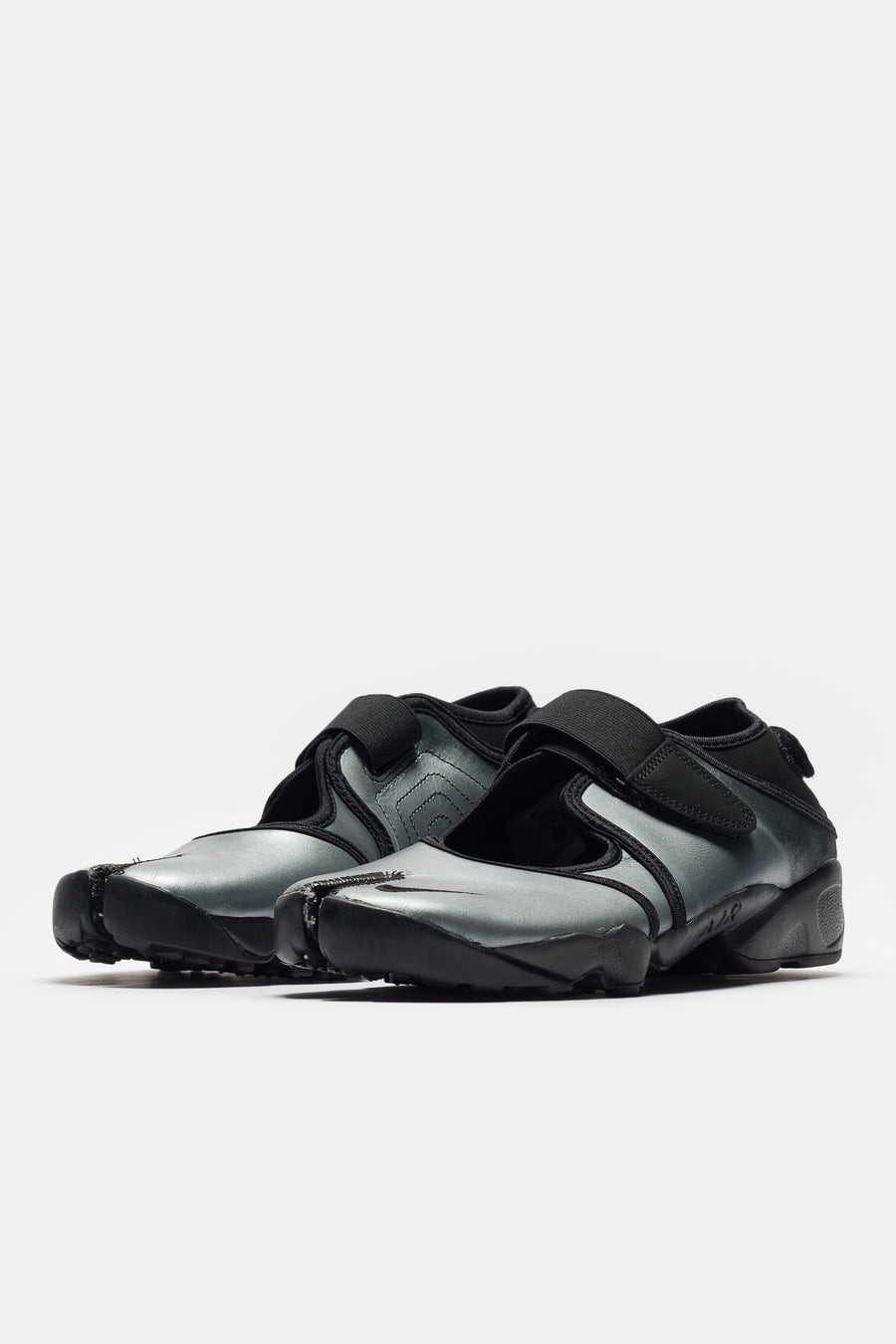 Air Rift Leather Sneaker in Metallic Silver/Black - 2