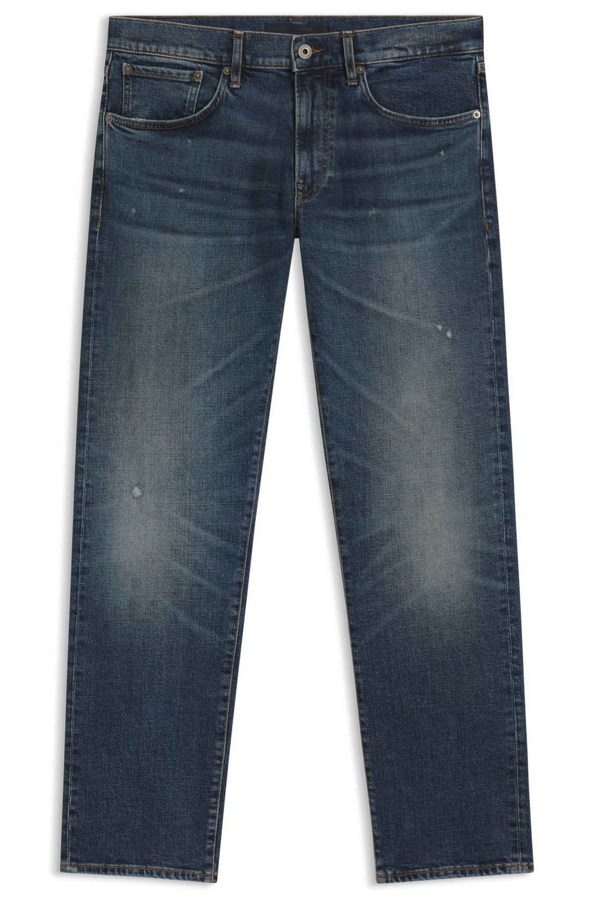 BECKHAM X BOSS SLIM-FIT JEANS IN BLUE STRETCH DENIM - 1