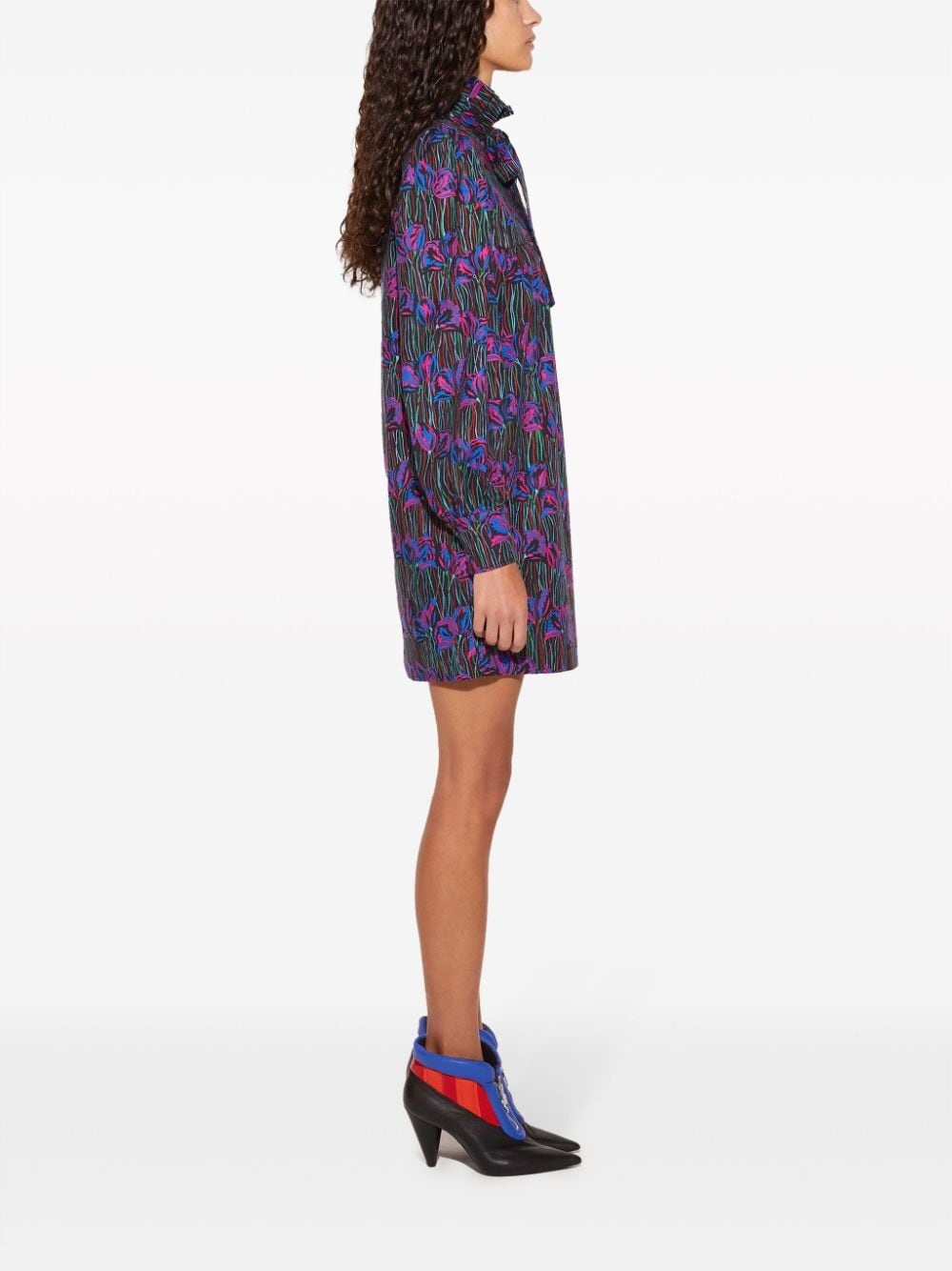 Fiore Di Loto-print minidress - 3