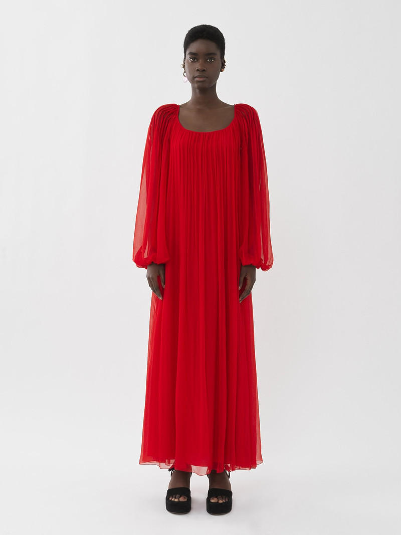 Chloé PLEATED LONG-SLEEVED DRESS outlook