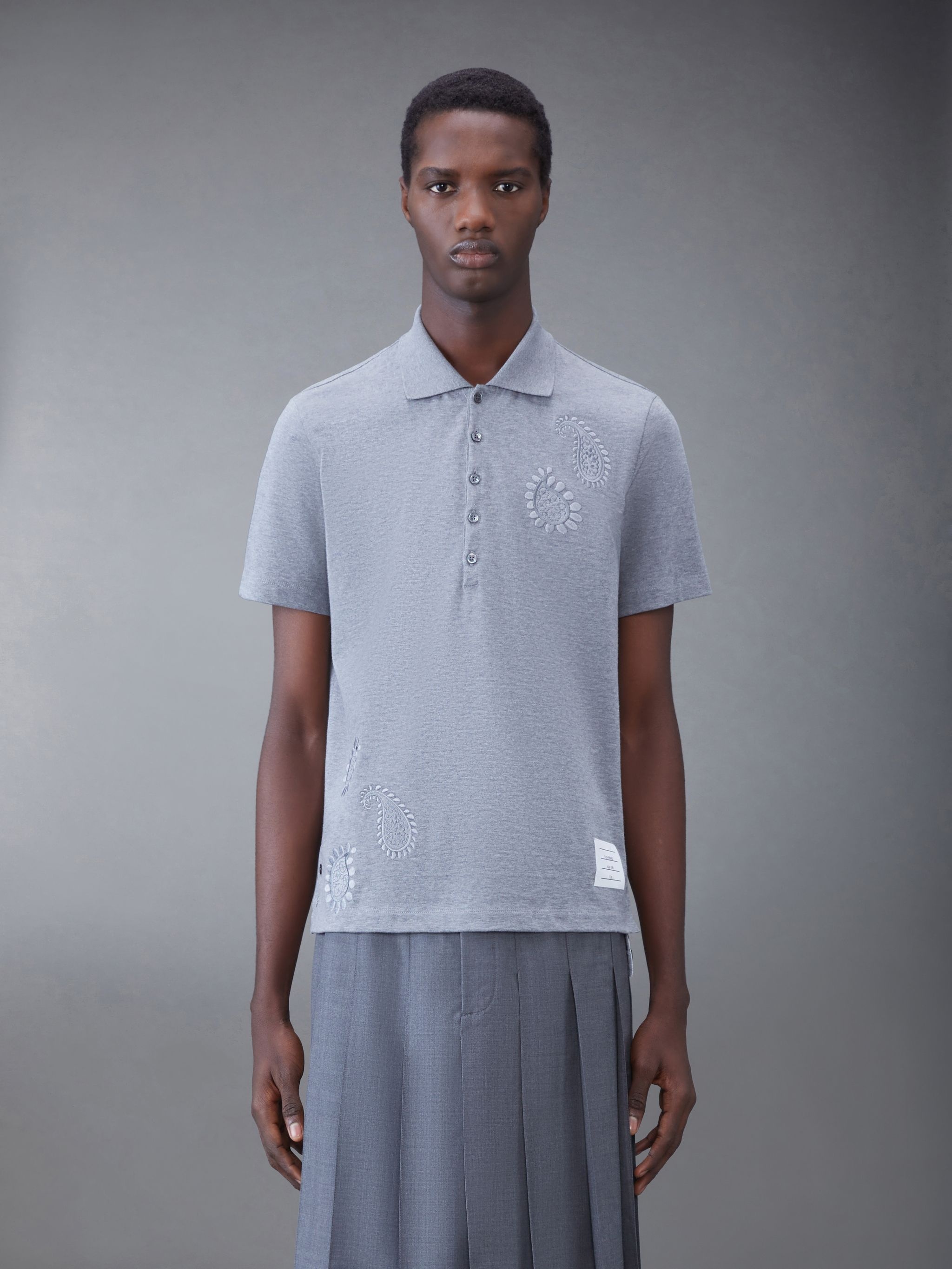 Midweight Jersey Paisley Short Sleeve Polo - 1