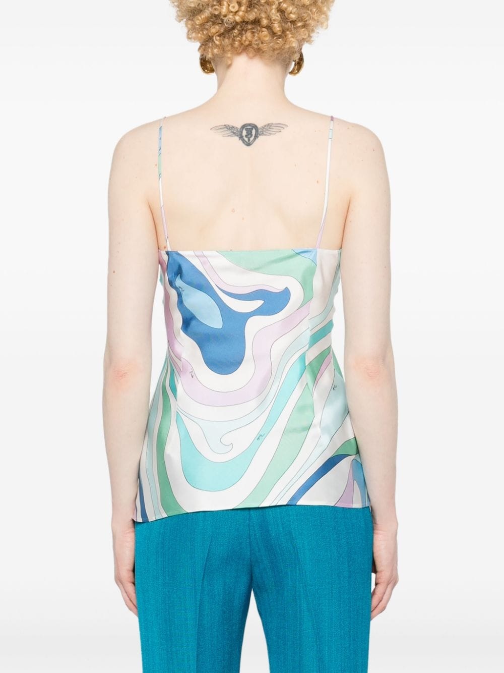 Marmo-print silk top - 4