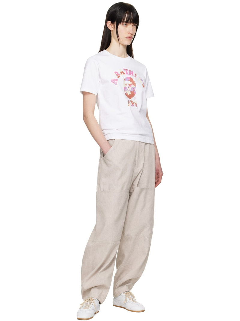 A BATHING APE® White Map Camo College T-Shirt outlook