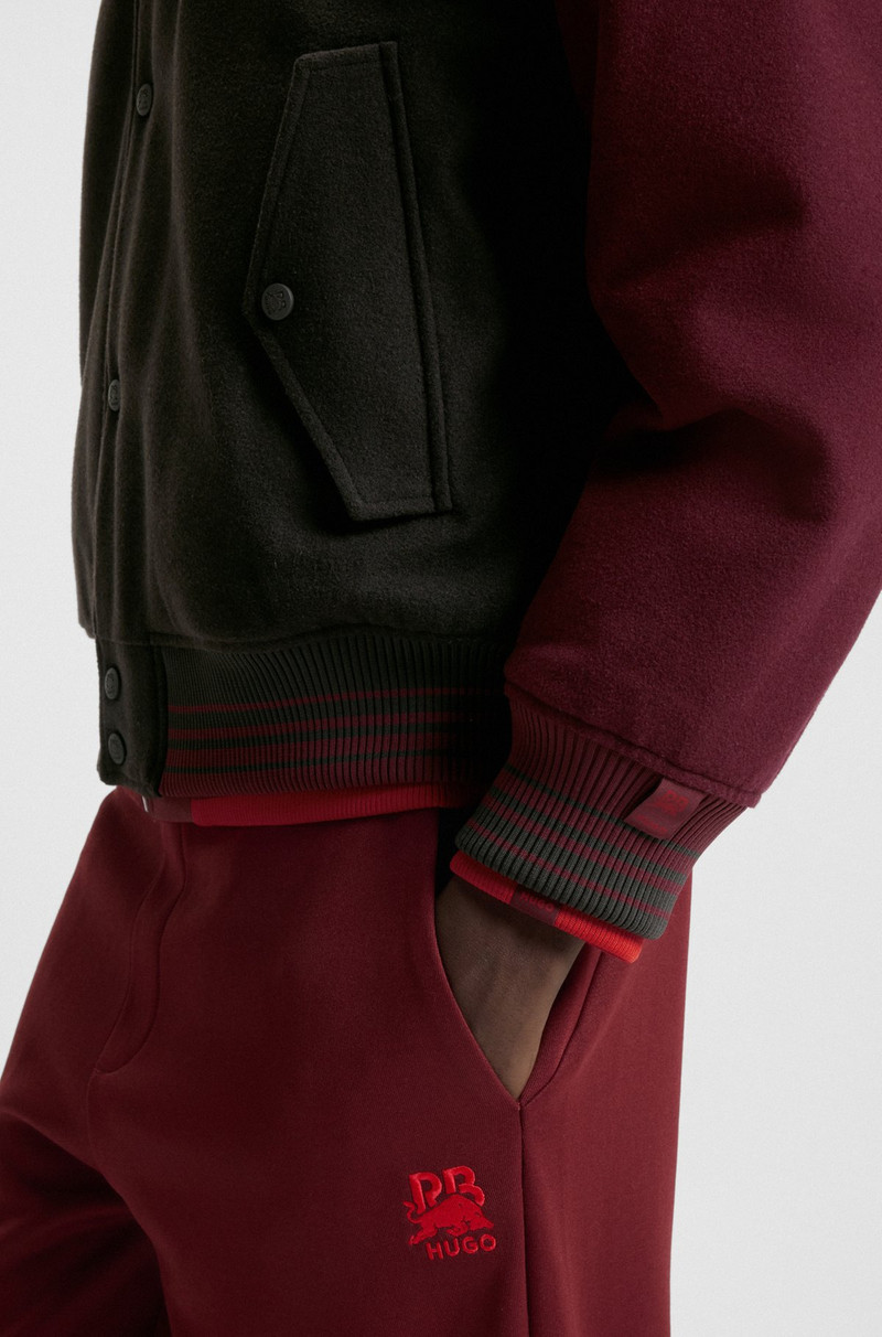 HUGO X RB REGULAR-FIT VARSITY-STYLE JACKET WITH BULL GRAPHICS 6