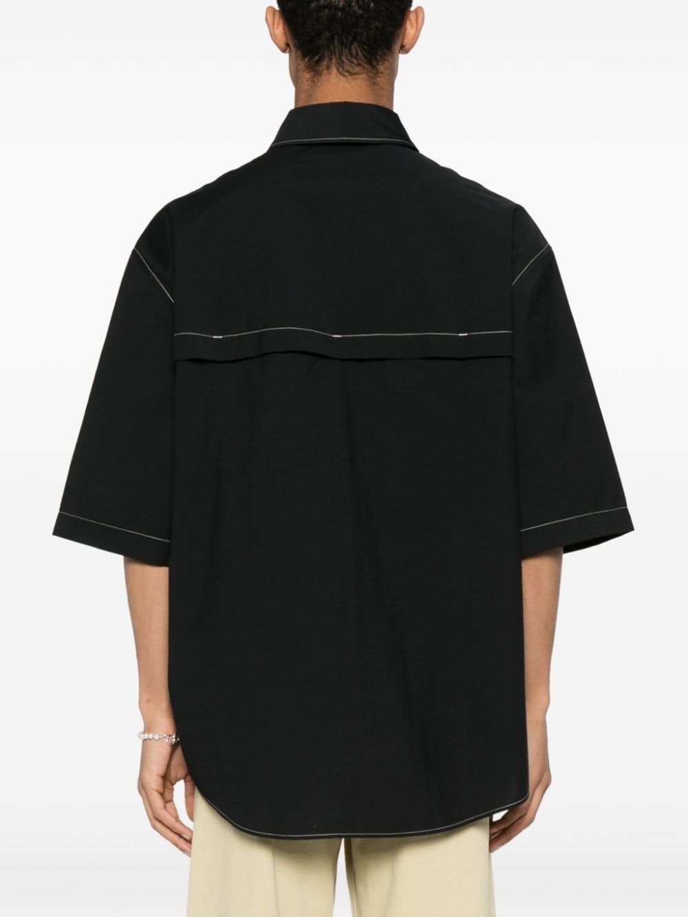 contrast-stitching shirt - 4