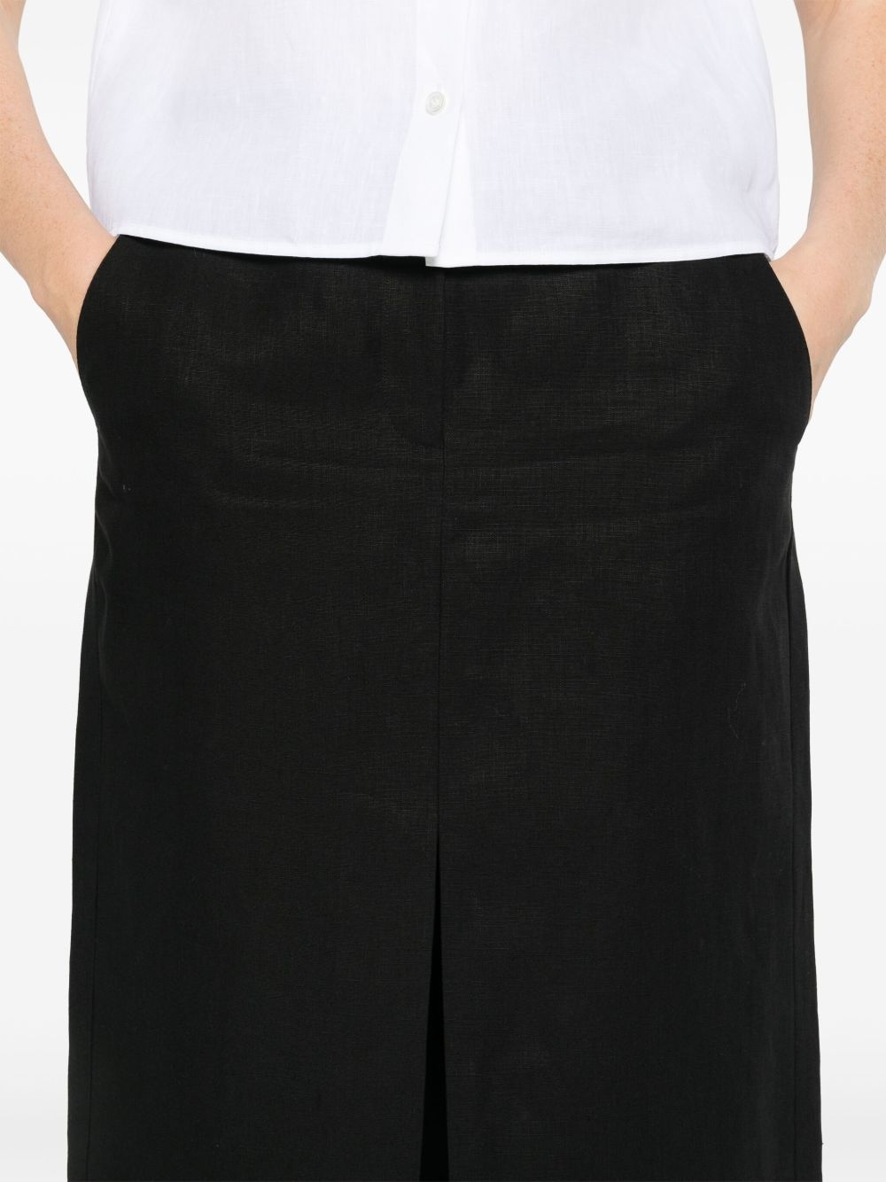Trouser linen midi skirt - 5
