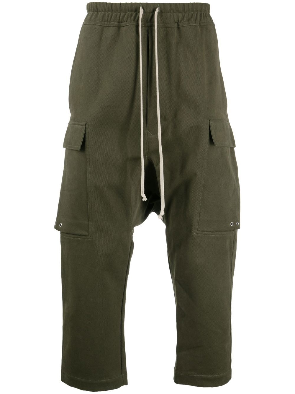 cropped drawstring-waistband trousers - 1