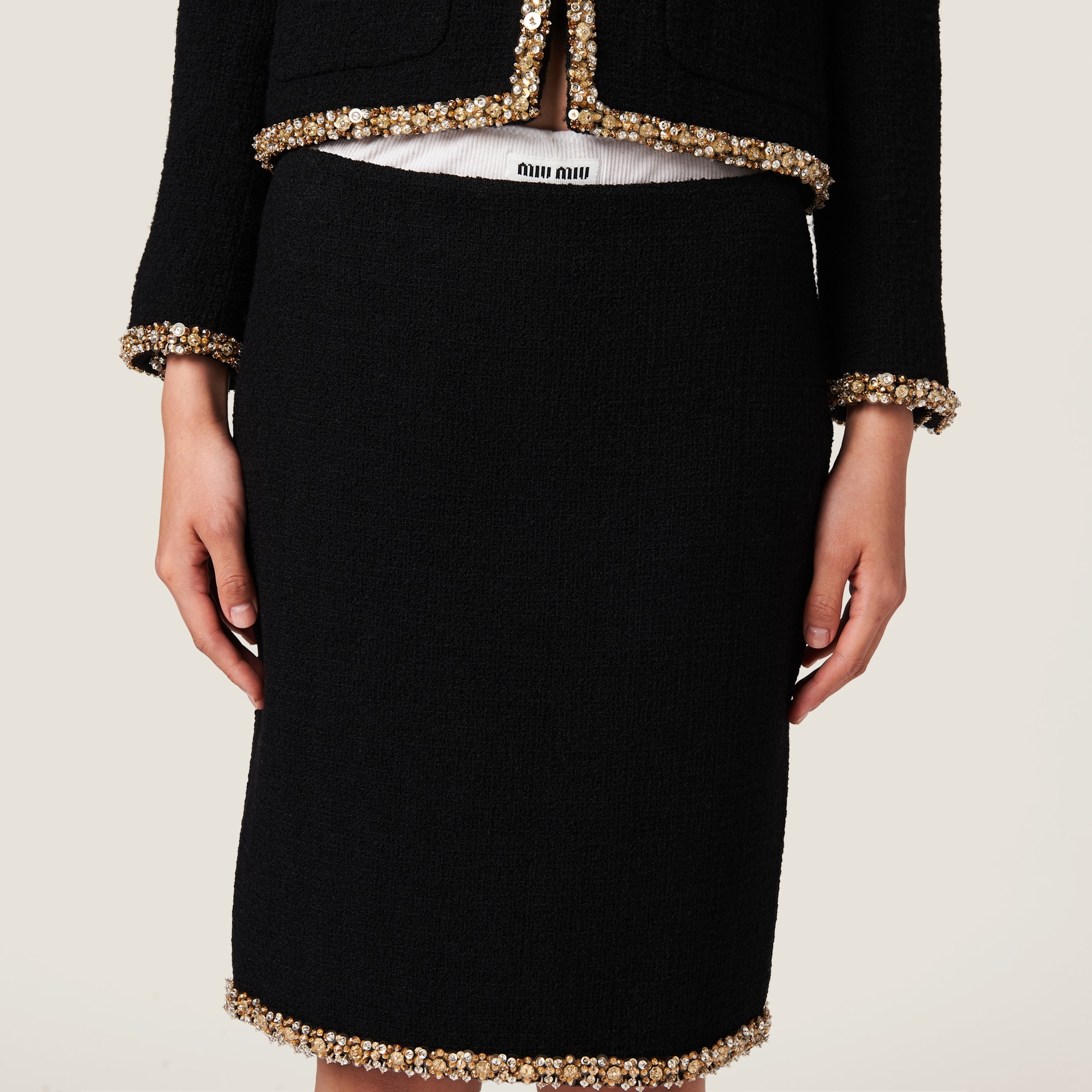 Embroidered tweed skirt - 4