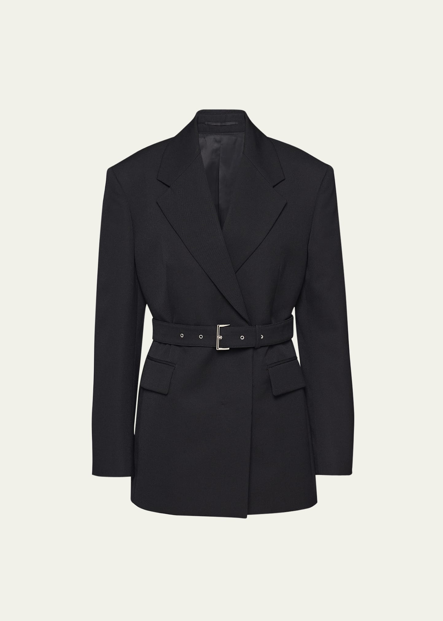 Gabardine Belted Blazer - 1