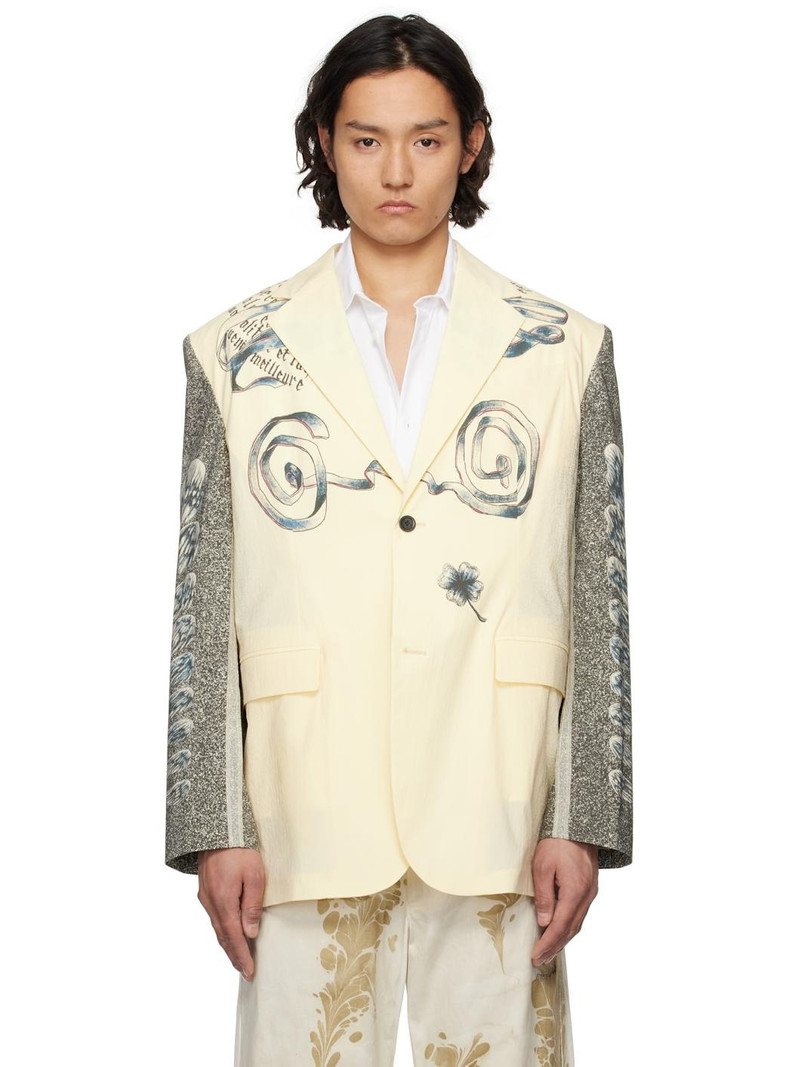Beige 'The Multi-Tattoo Suit Jacket' Blazer 1