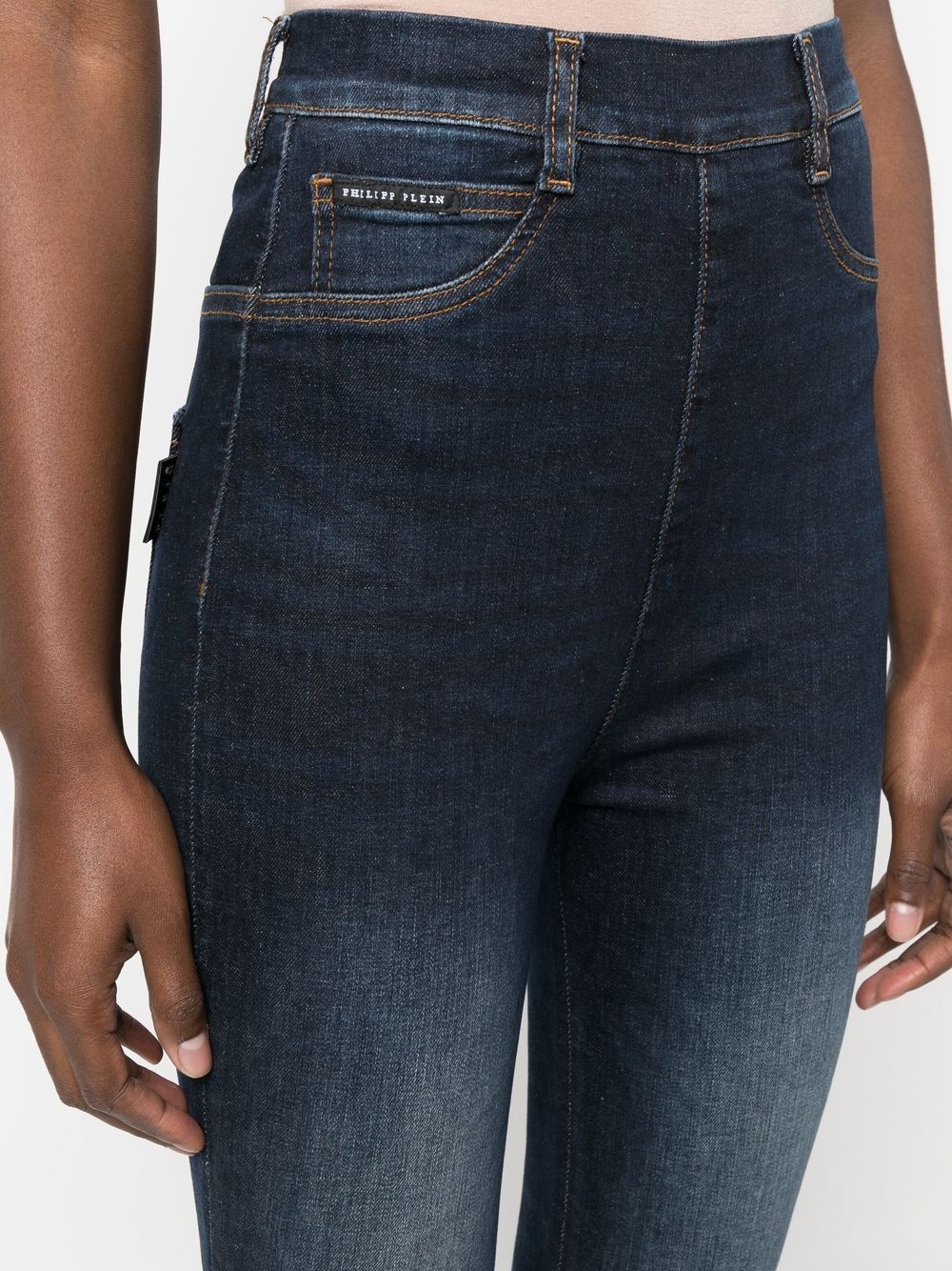 high-waist zip-up jeggings - 5