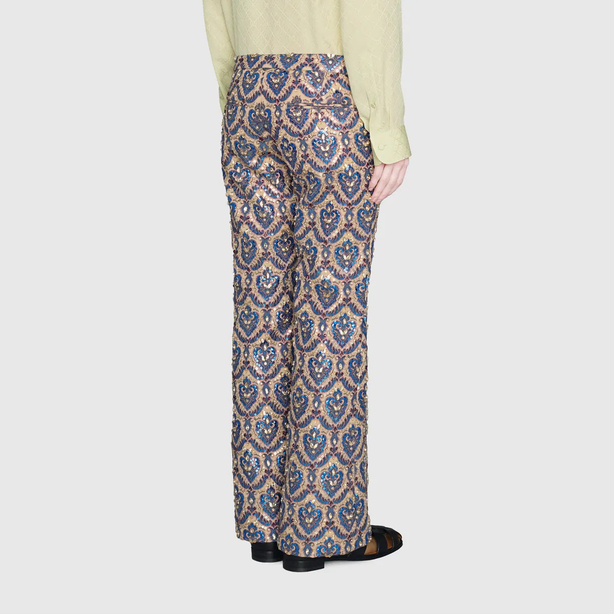 Cotton blend sequined brocade pant - 4