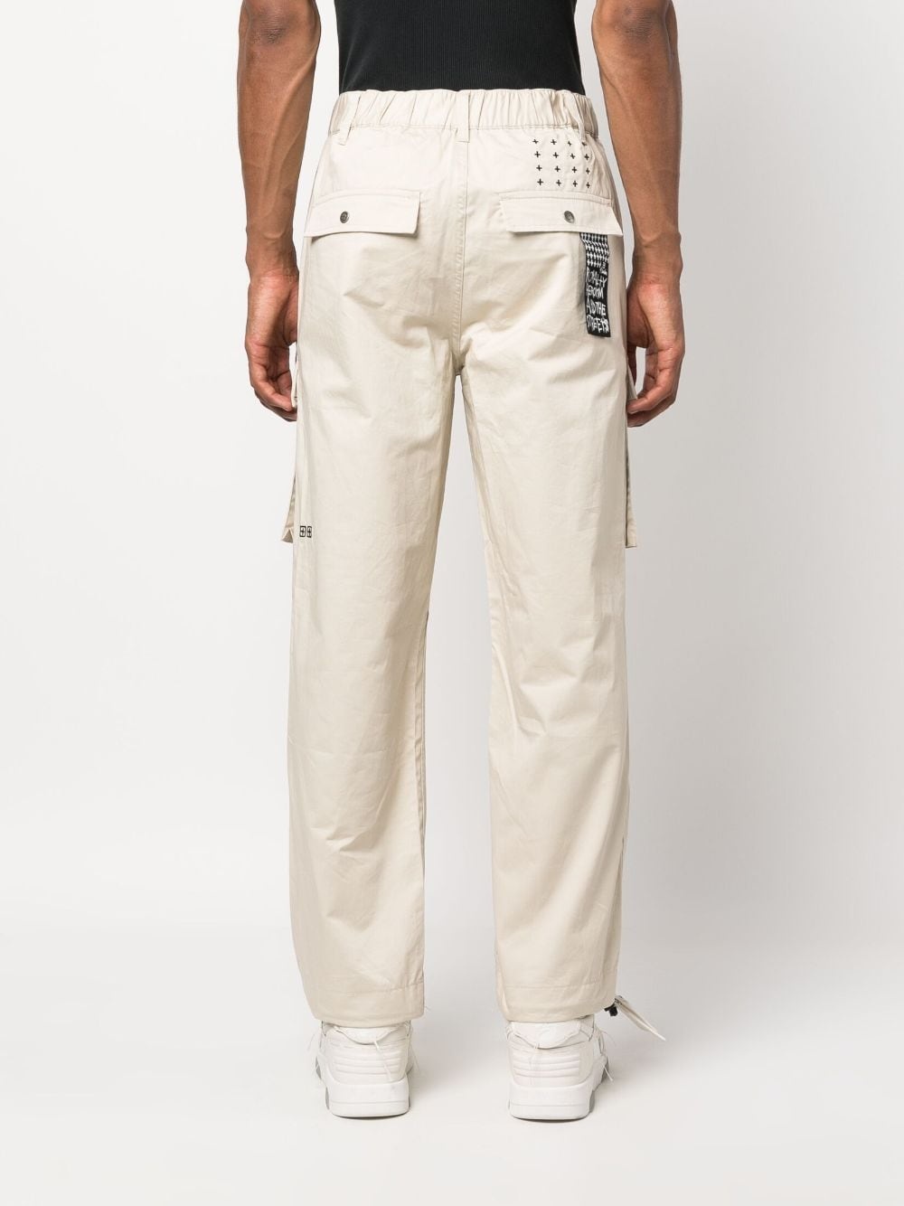 elasticated-waist cargo trousers - 4