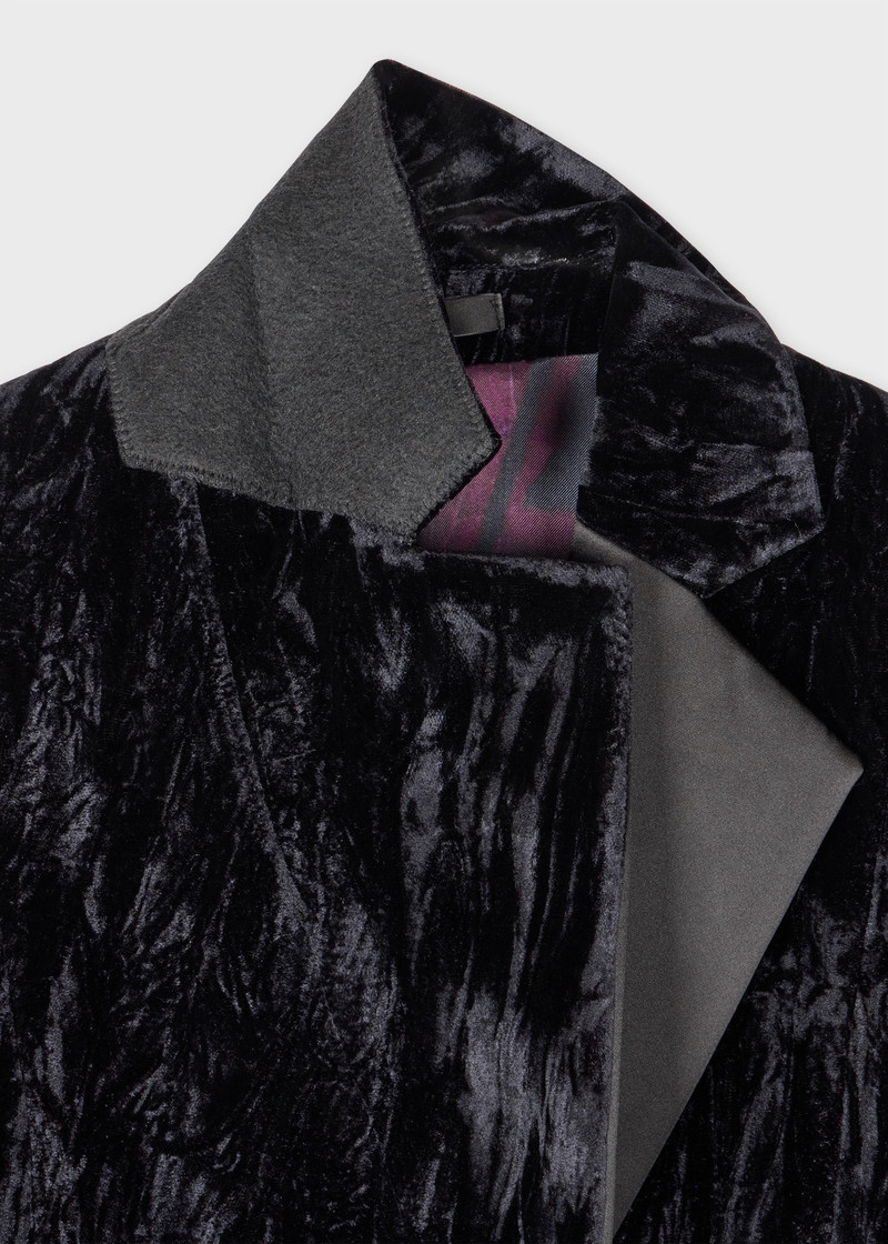 Paul Smith Women's Dark Purple Crushed Velvet Double-Breasted Evening Blazer outlook