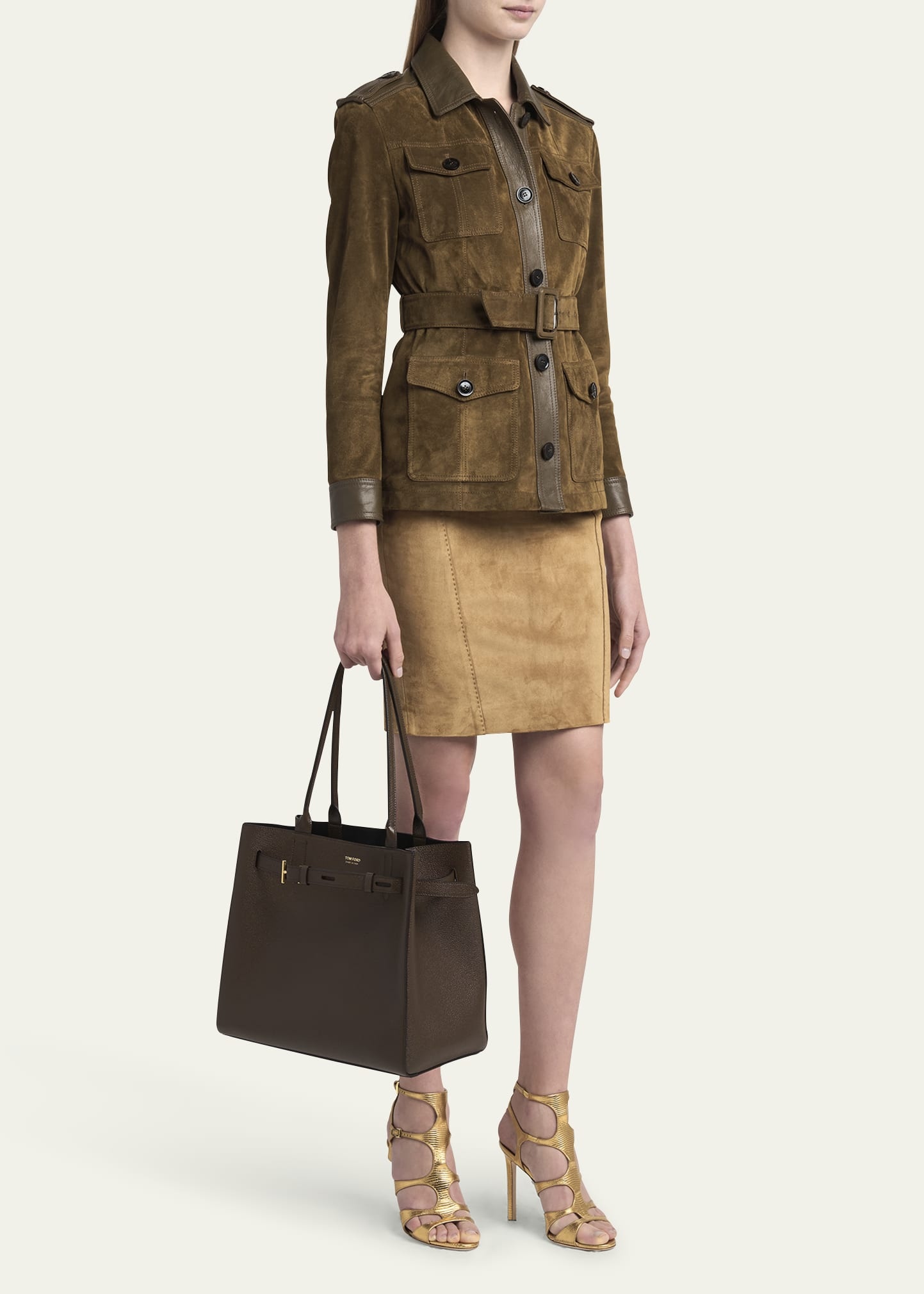 Audrey Medium Tote Bag in Grain Leather - 6