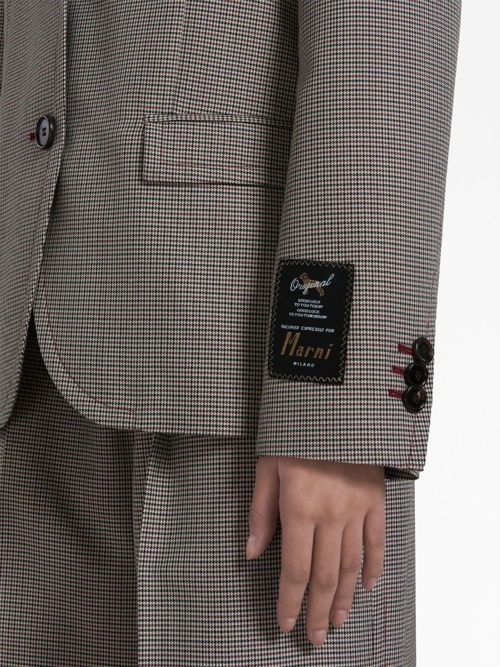 houndstooth-pattern single-breasted blazer - 6